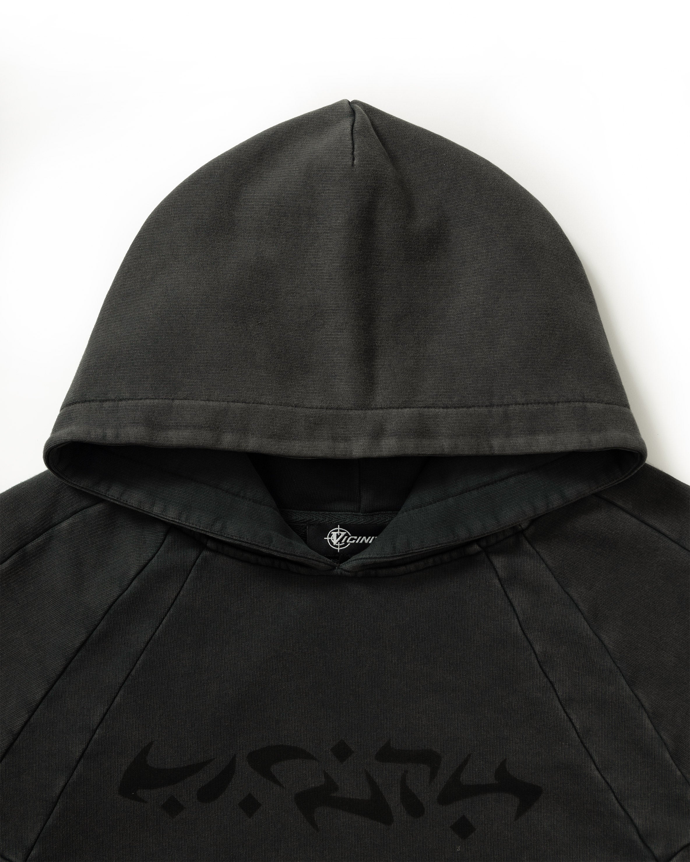 ACID WASHED HOODIE DARK GREY - Image 9