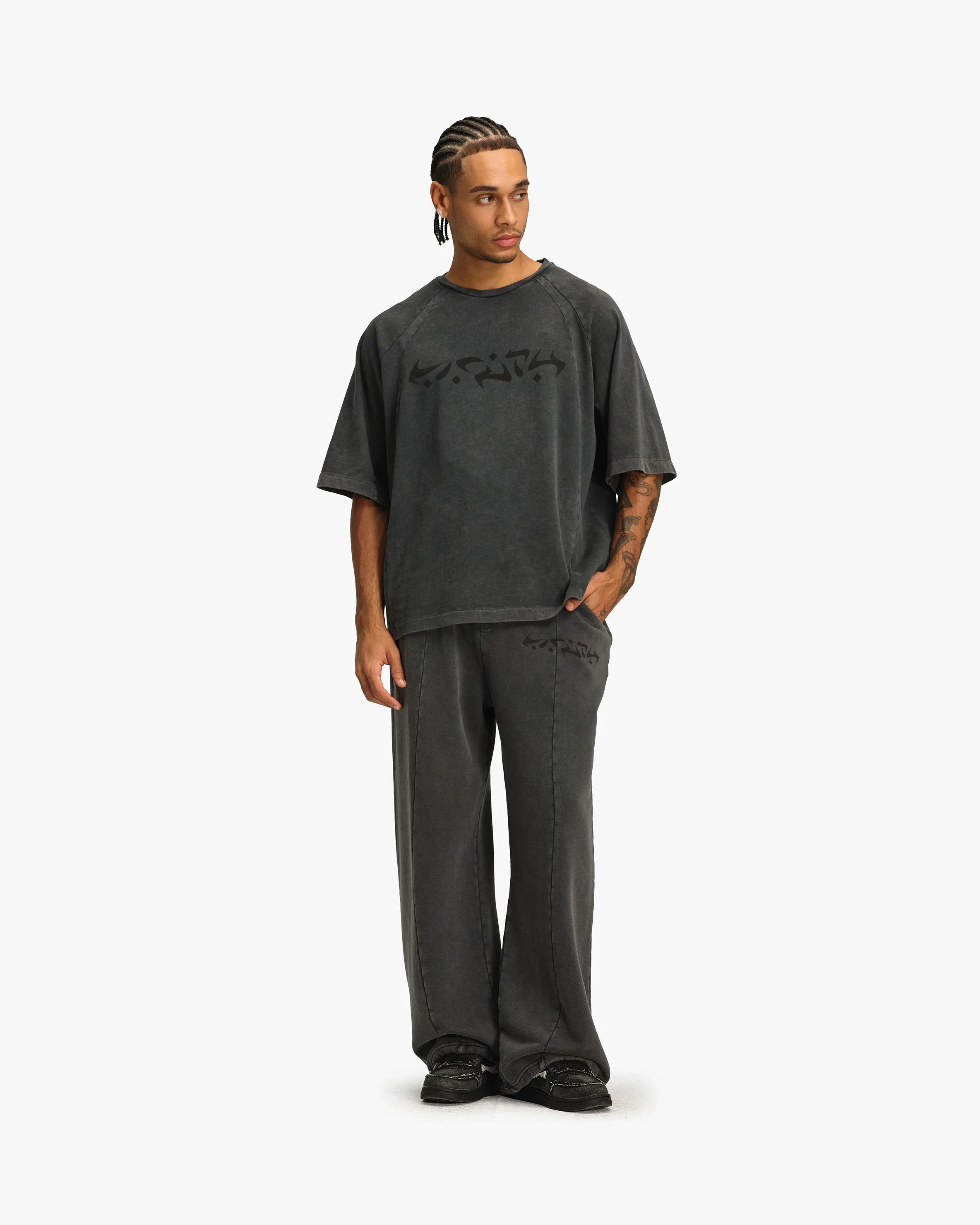 ACID WASHED TEE DARK GREY - Image 8