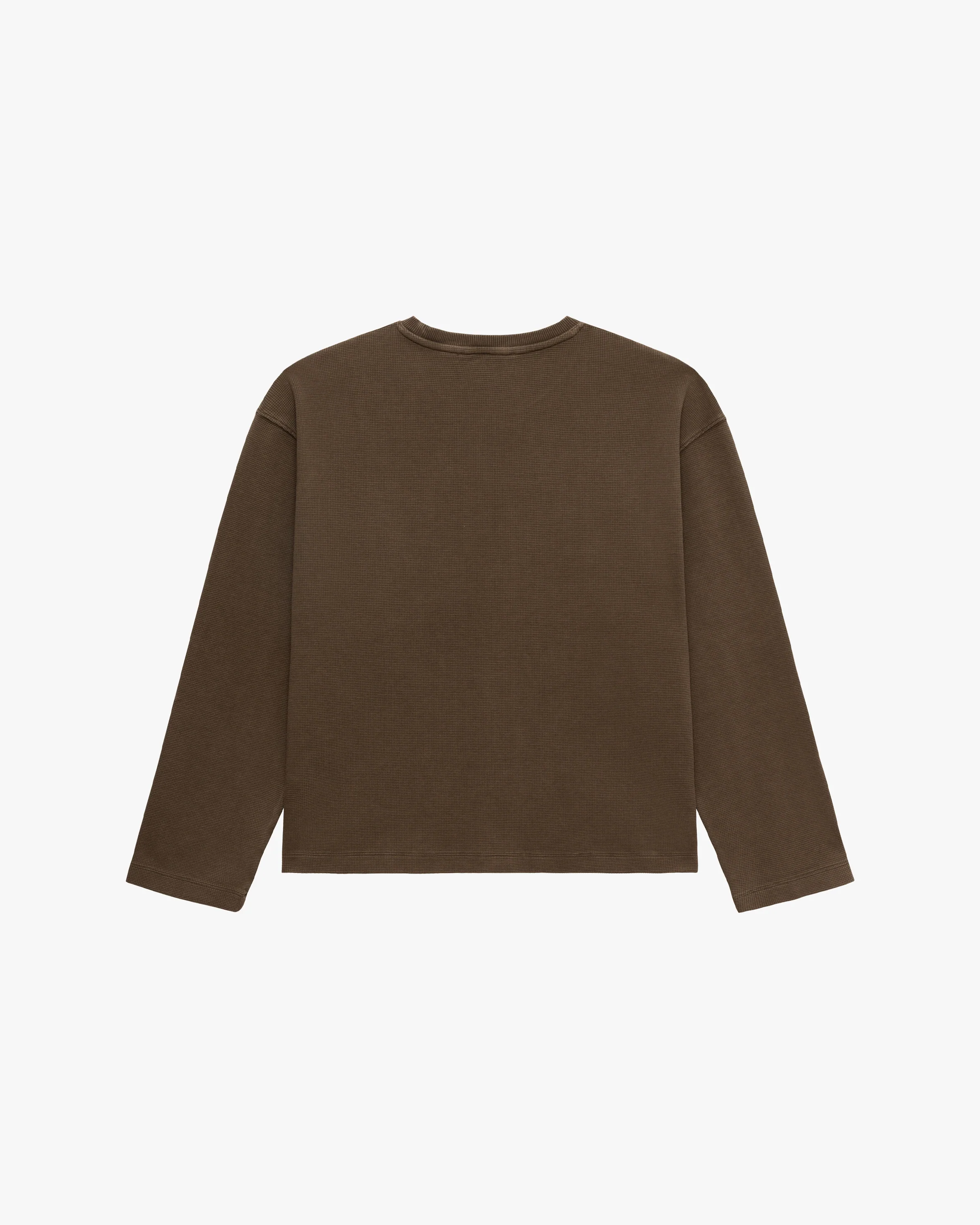 ACID WASHED WAFFLE LONGSLEEVE BROWN - Image 3