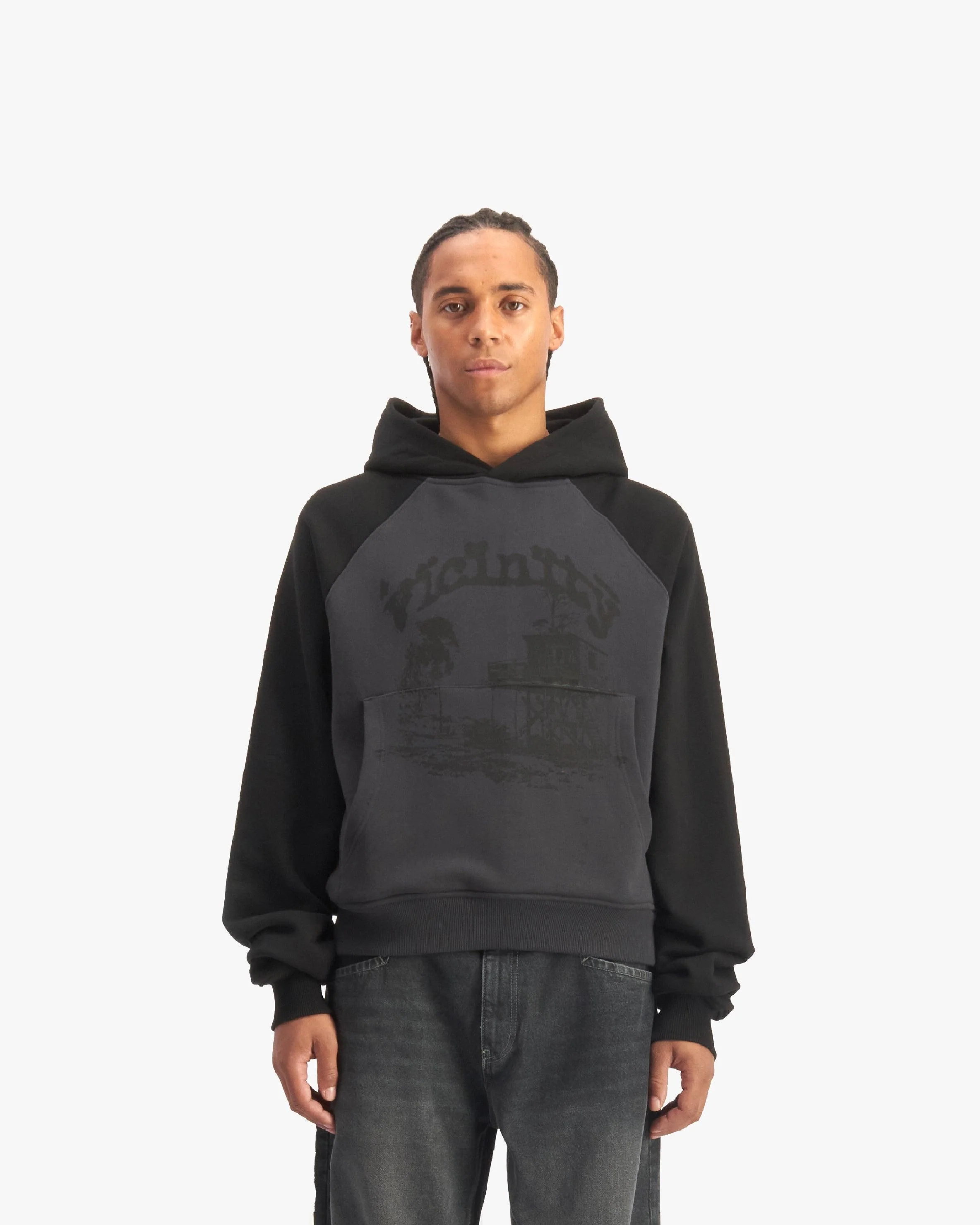 BICOLOR SHOOTING HOUSE HOODIE DARK GREY/BLACK - Image 2