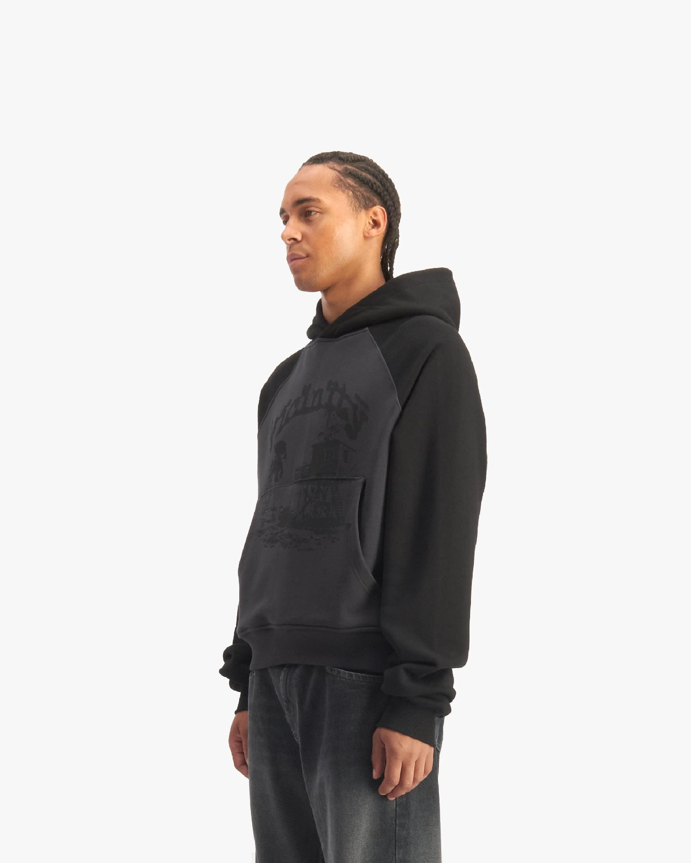 BICOLOR SHOOTING HOUSE HOODIE DARK GREY/BLACK - Image 3