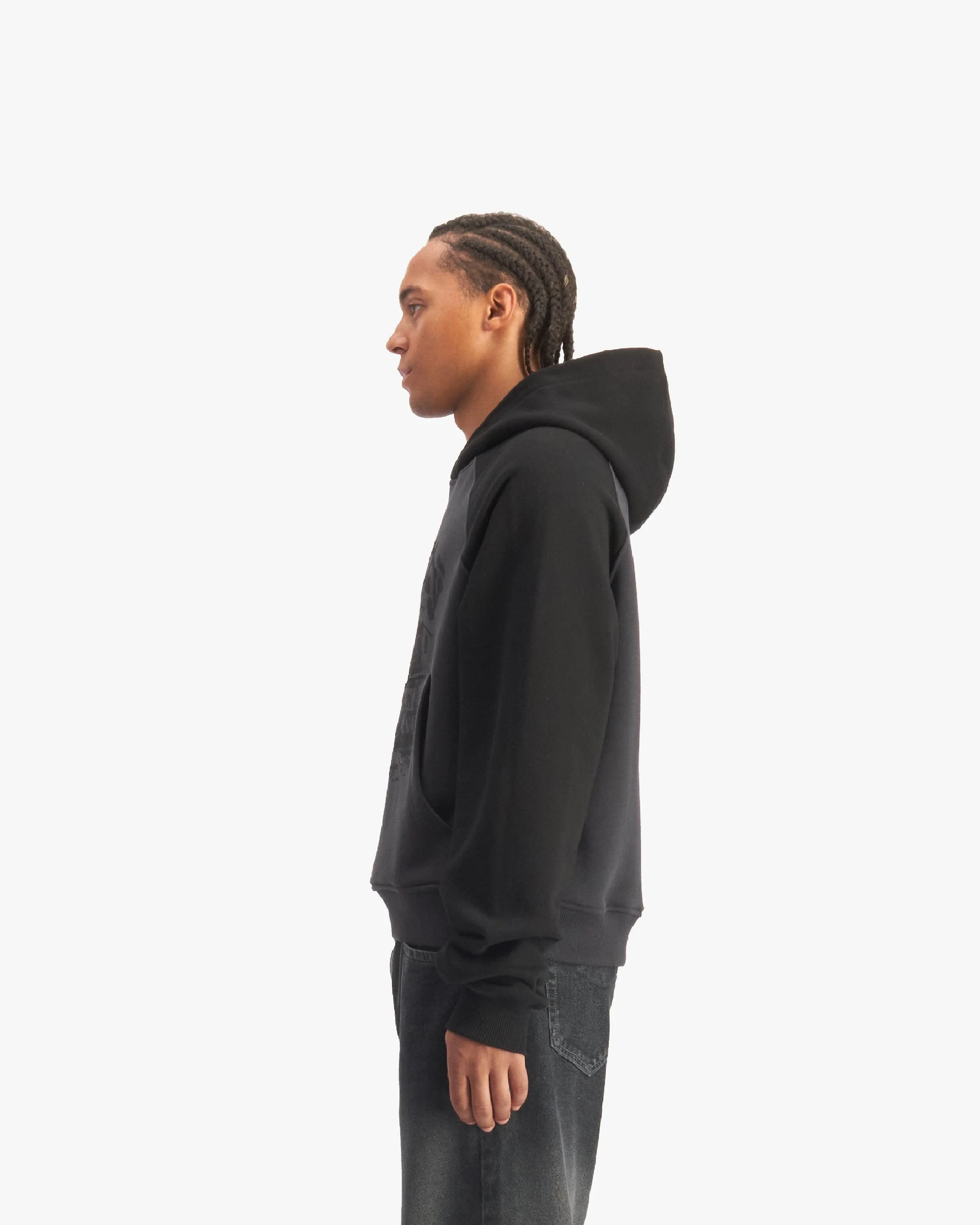 BICOLOR SHOOTING HOUSE HOODIE DARK GREY/BLACK - Image 4