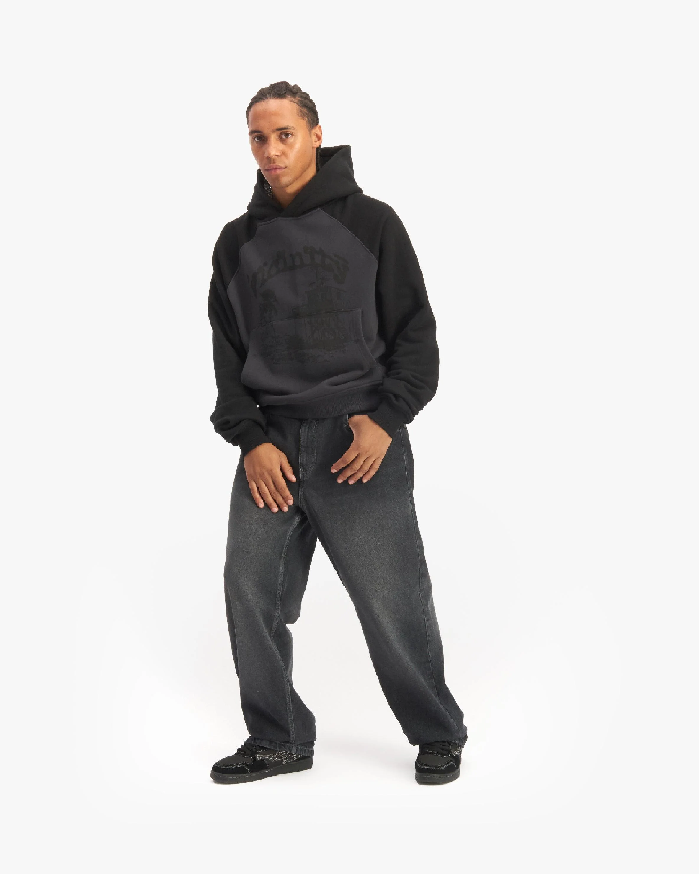 BICOLOR SHOOTING HOUSE HOODIE DARK GREY/BLACK - Image 8