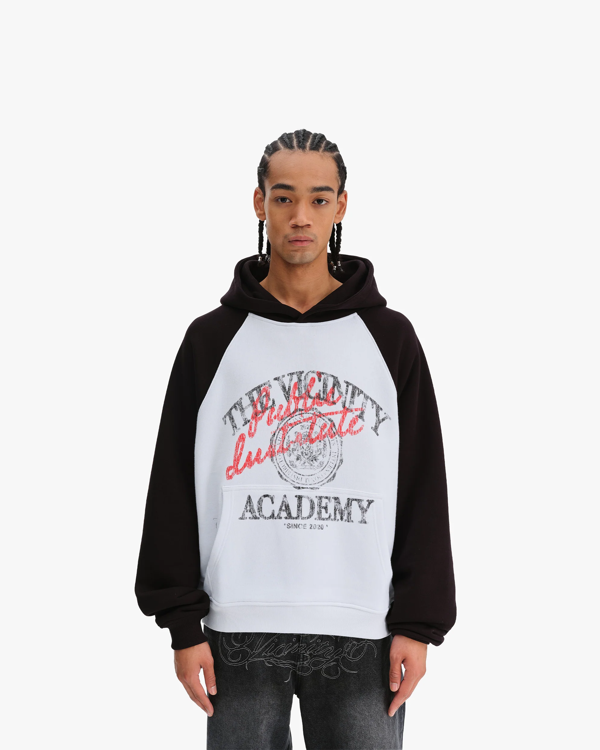 BICOLOR PUBLIC INSTITUTE HOODIE BLACK/WHITE - Image 2