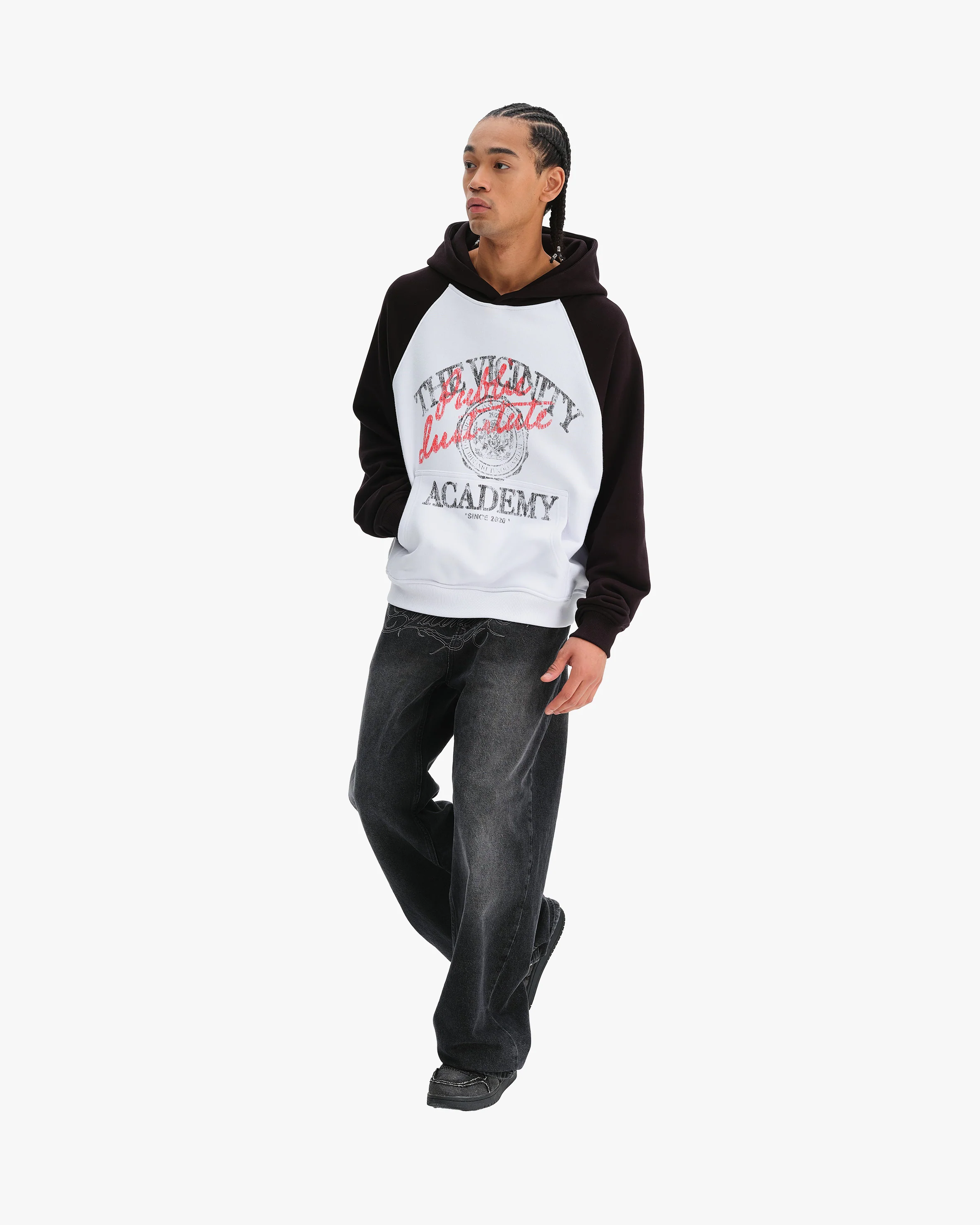 BICOLOR PUBLIC INSTITUTE HOODIE BLACK/WHITE - Image 8