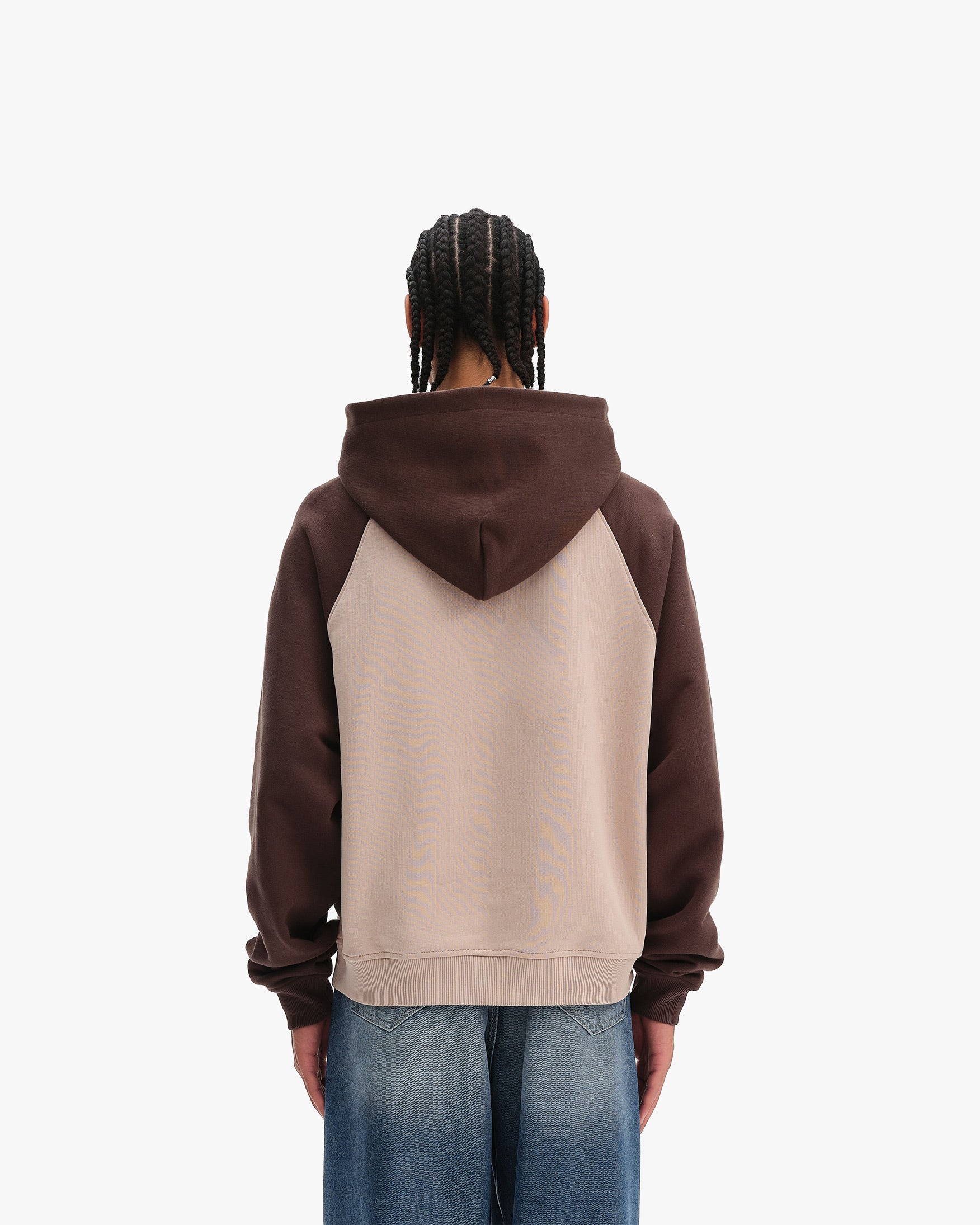 BICOLOR PUBLIC INSTITUTE HOODIE BROWN/CREAM - Image 5