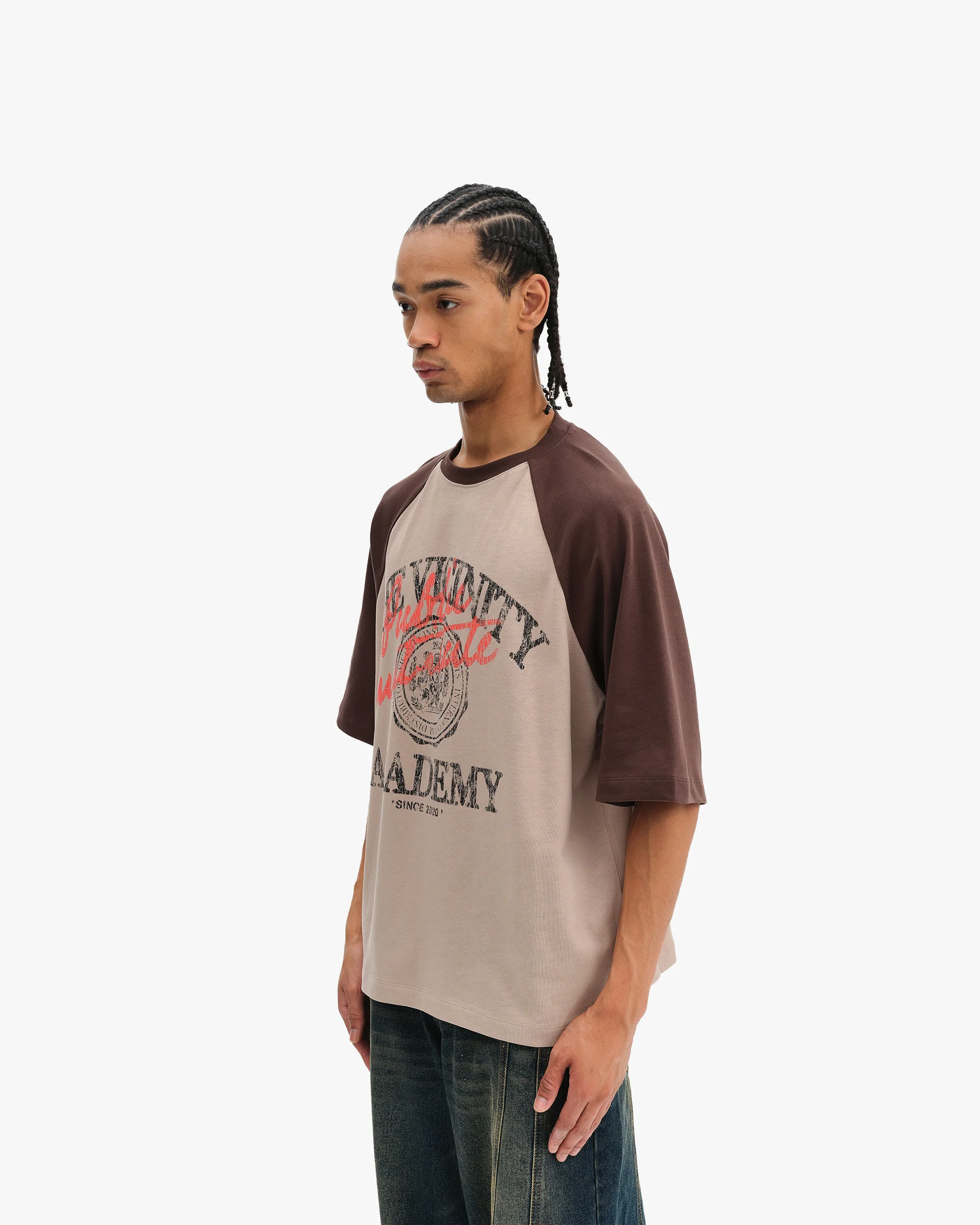 BICOLOR PUBLIC INSTITUTE TEE BROWN/CREAM - Image 3