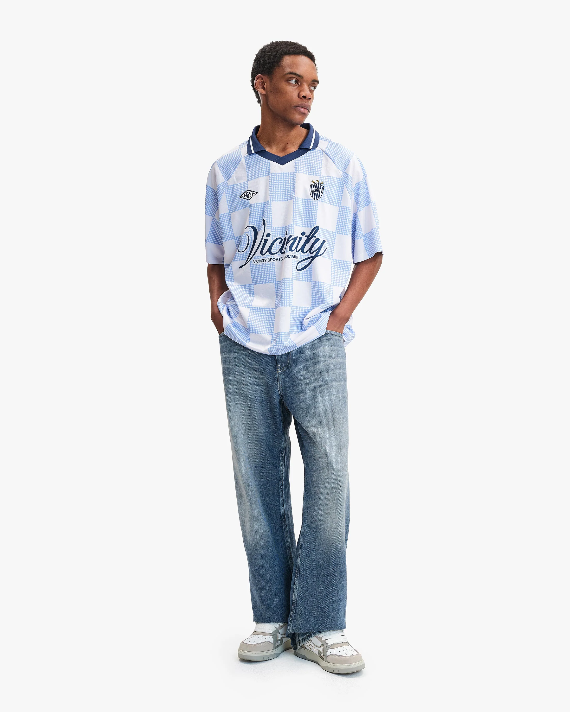 CARO CHECKER JERSEY BLUE/WHITE - Image 9