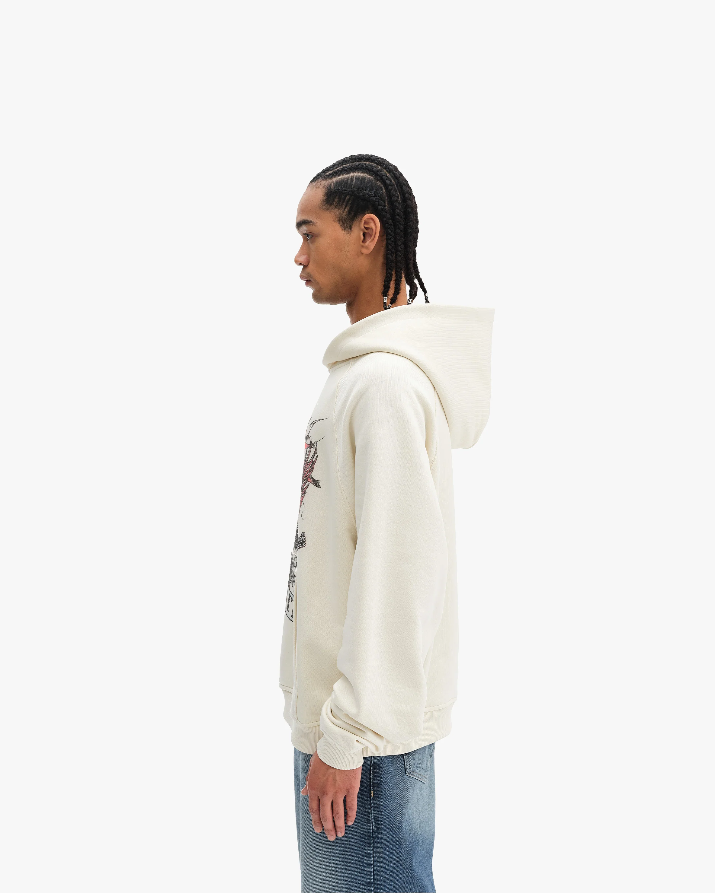 EAGLE TATTOO HOODIE BEIGE - Image 5