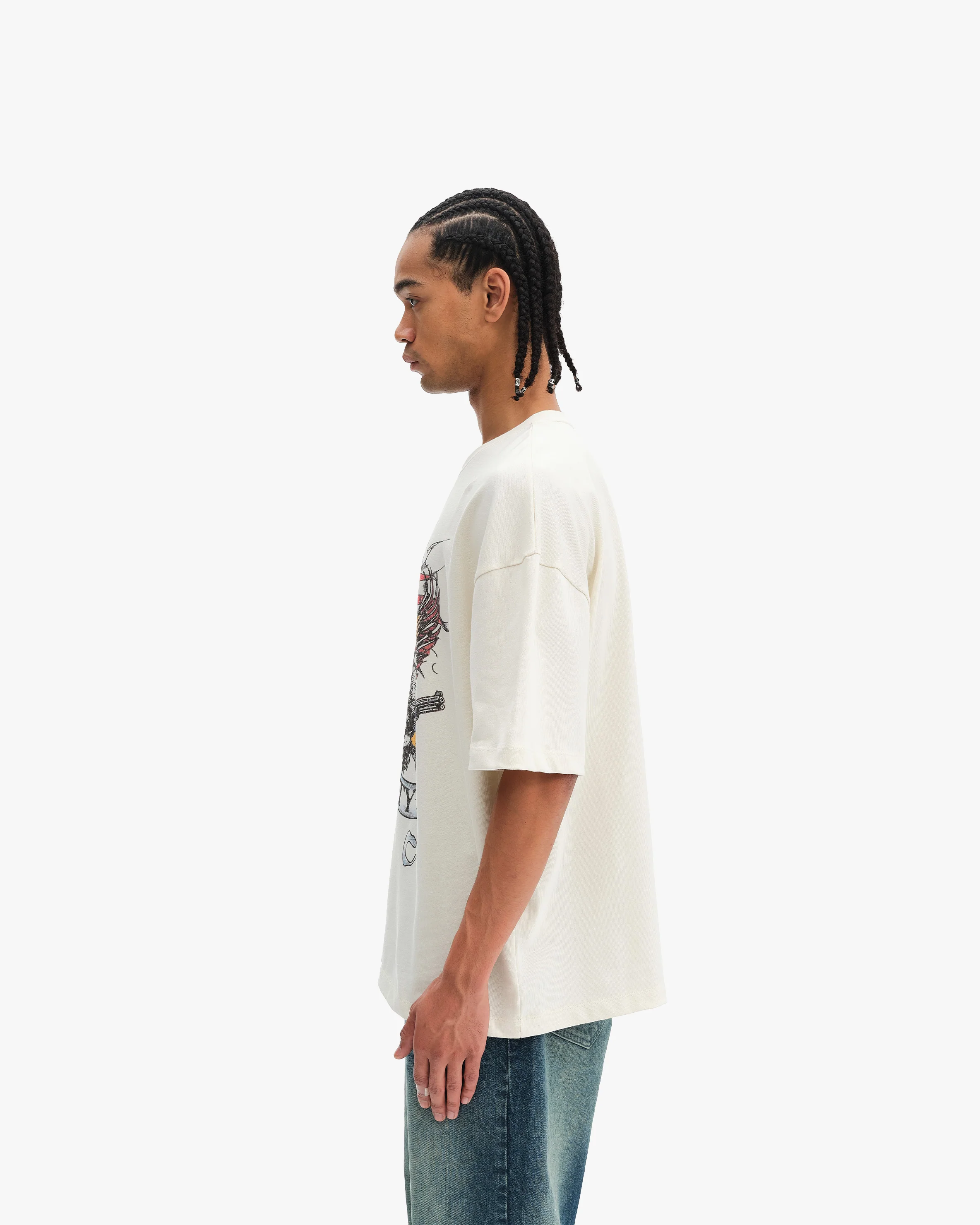 EAGLE TATTOO TEE BEIGE - Image 4