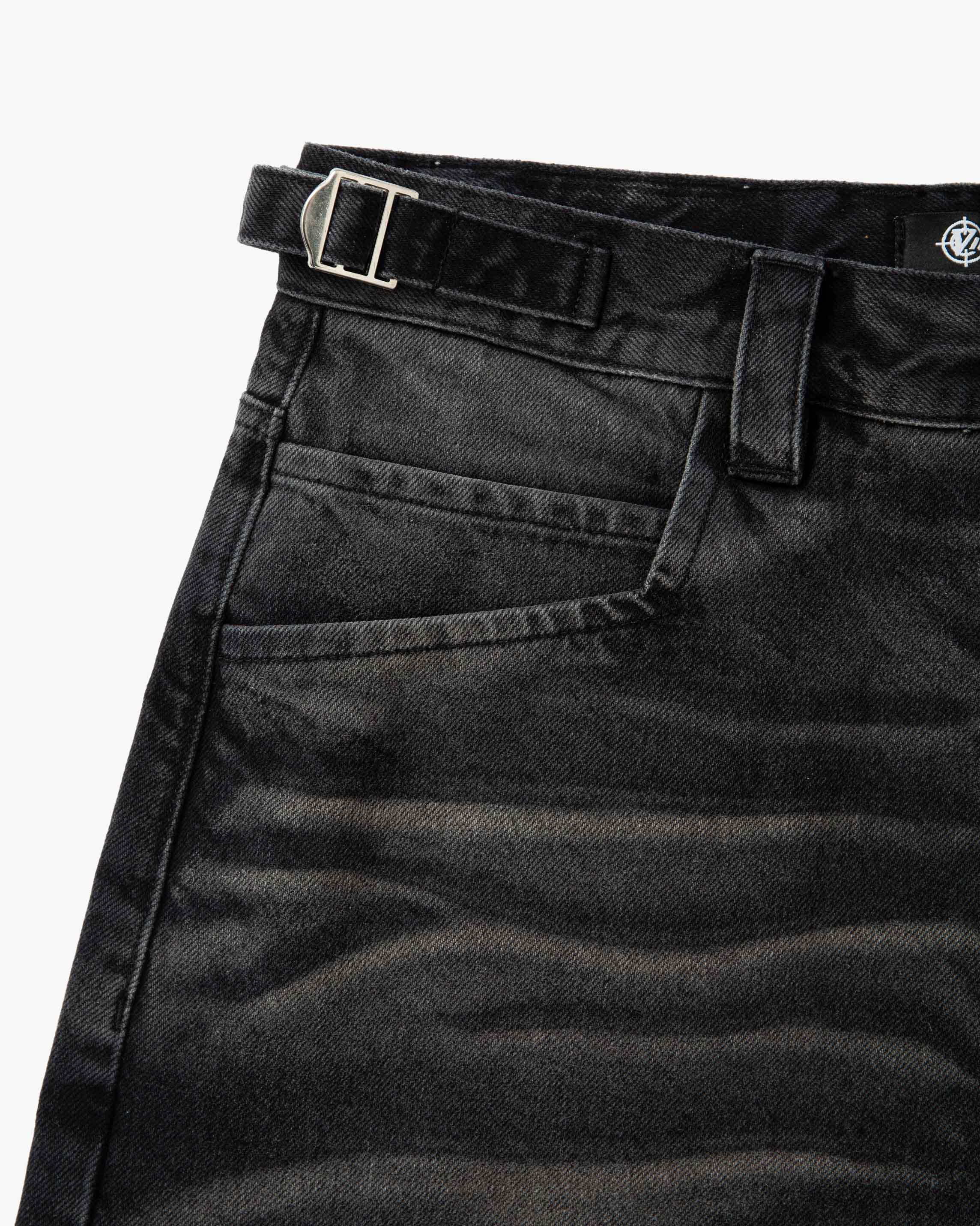 FADED BLACK DENIM JORTS - Image 10