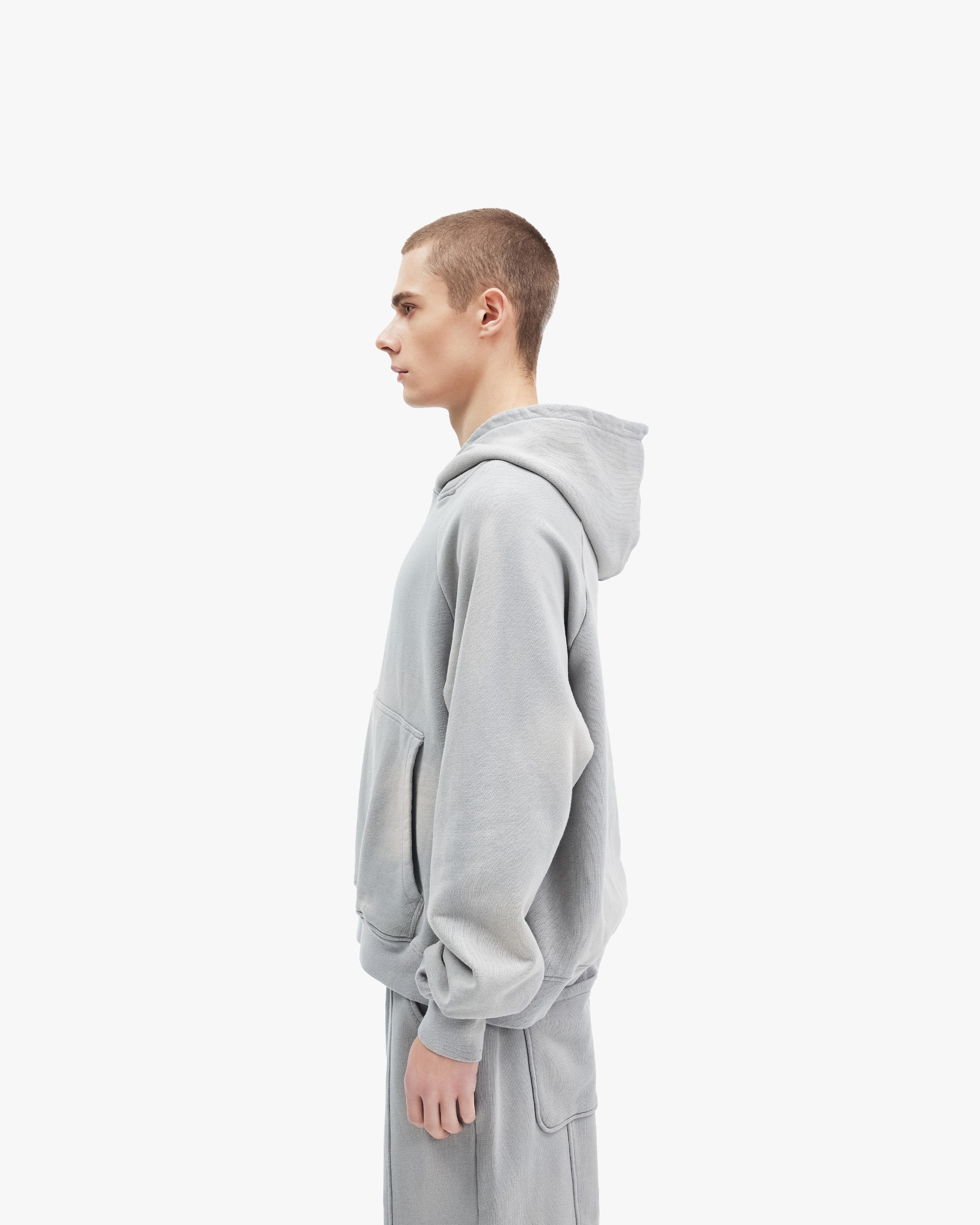 FADED WASH HOODIE GREY - Image 5