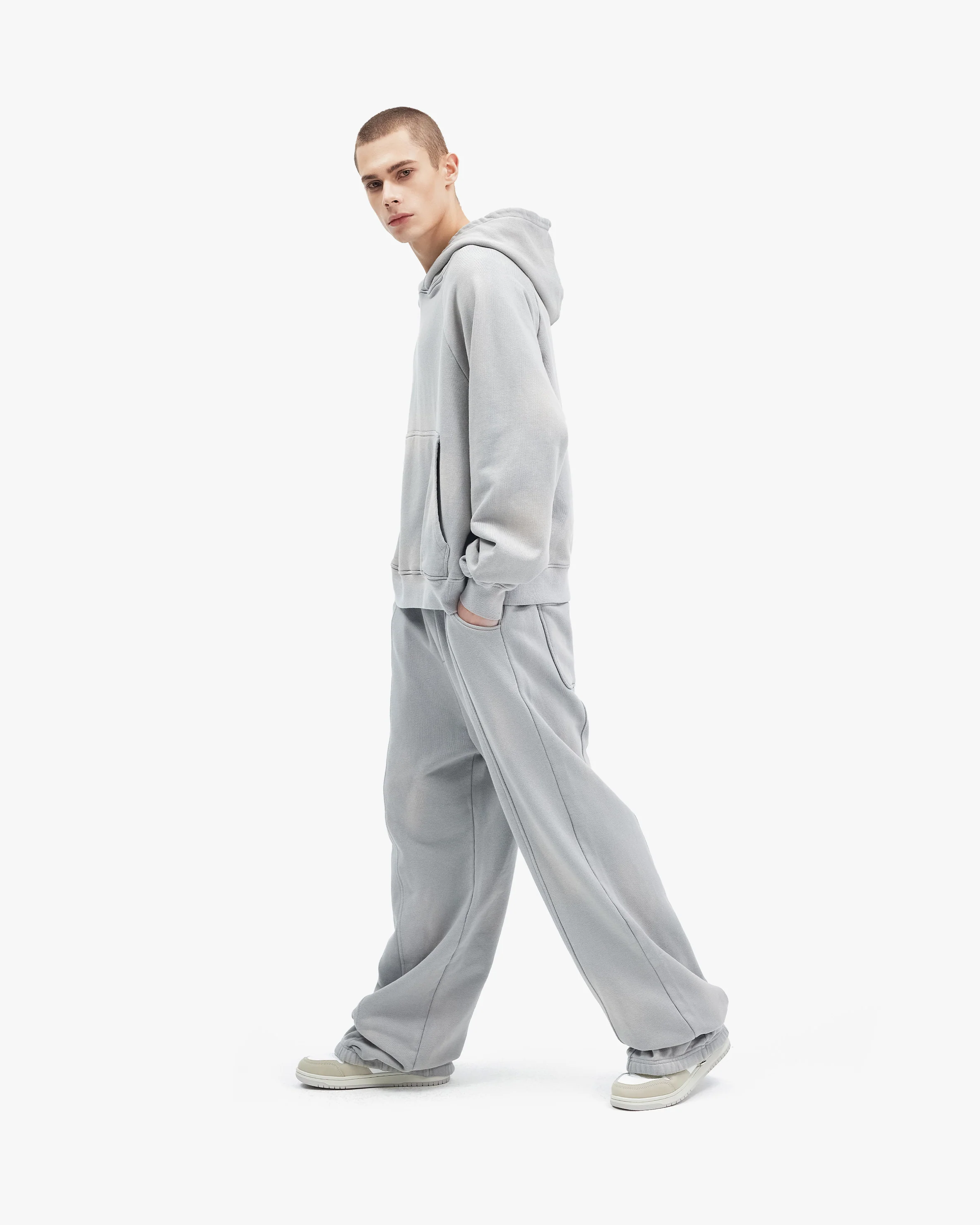FADED WASH HOODIE GREY - Image 7