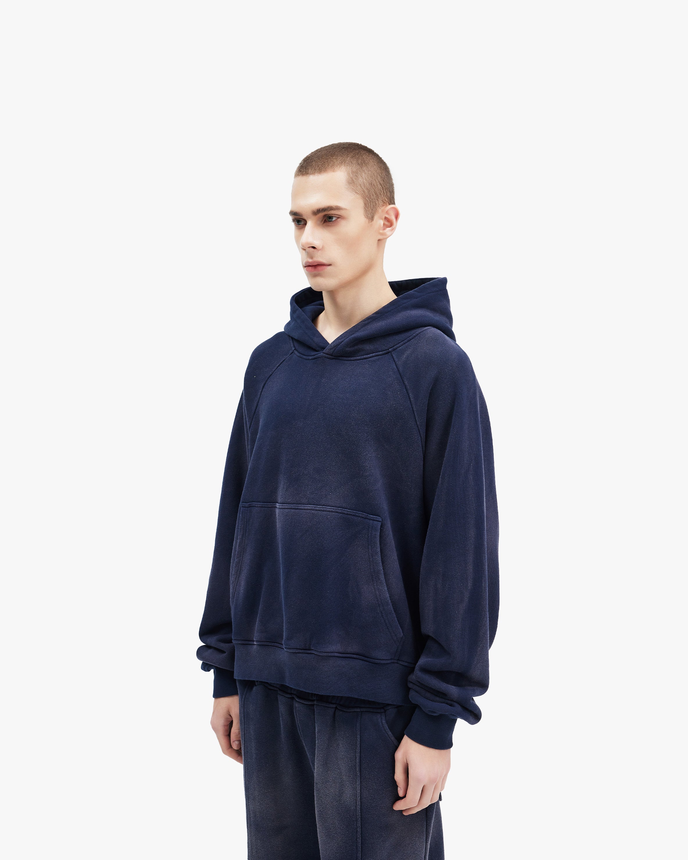 FADED WASH HOODIE NAVY - Image 4