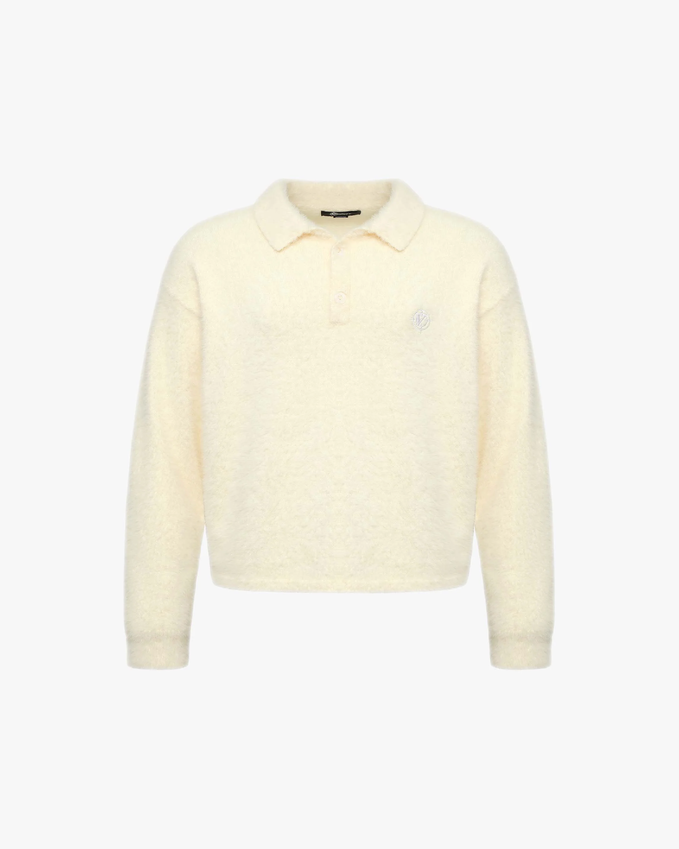 FAUX MINK POLO SWEATER CREAM