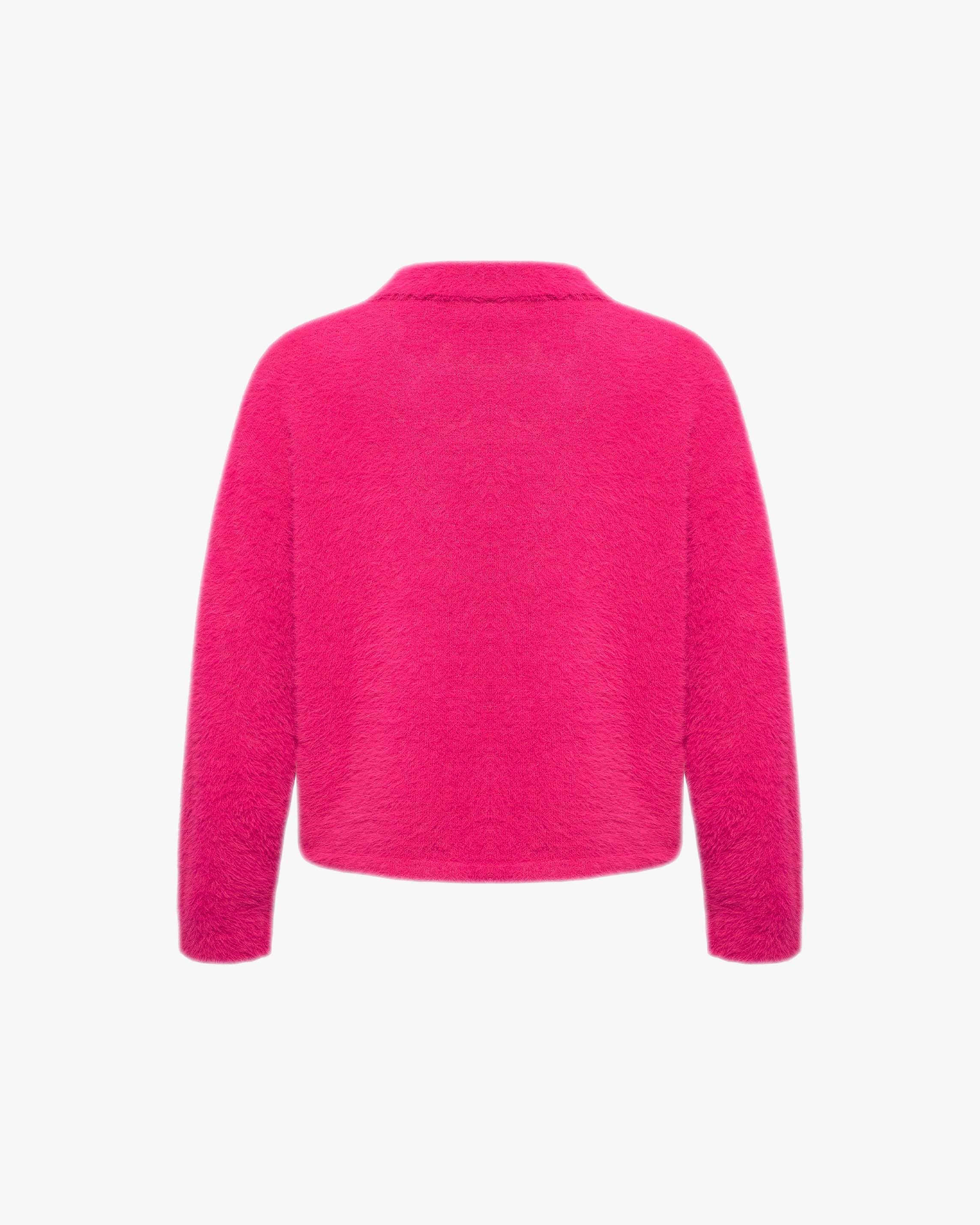 FAUX MINK POLO SWEATER FLAMINGO - Image 3