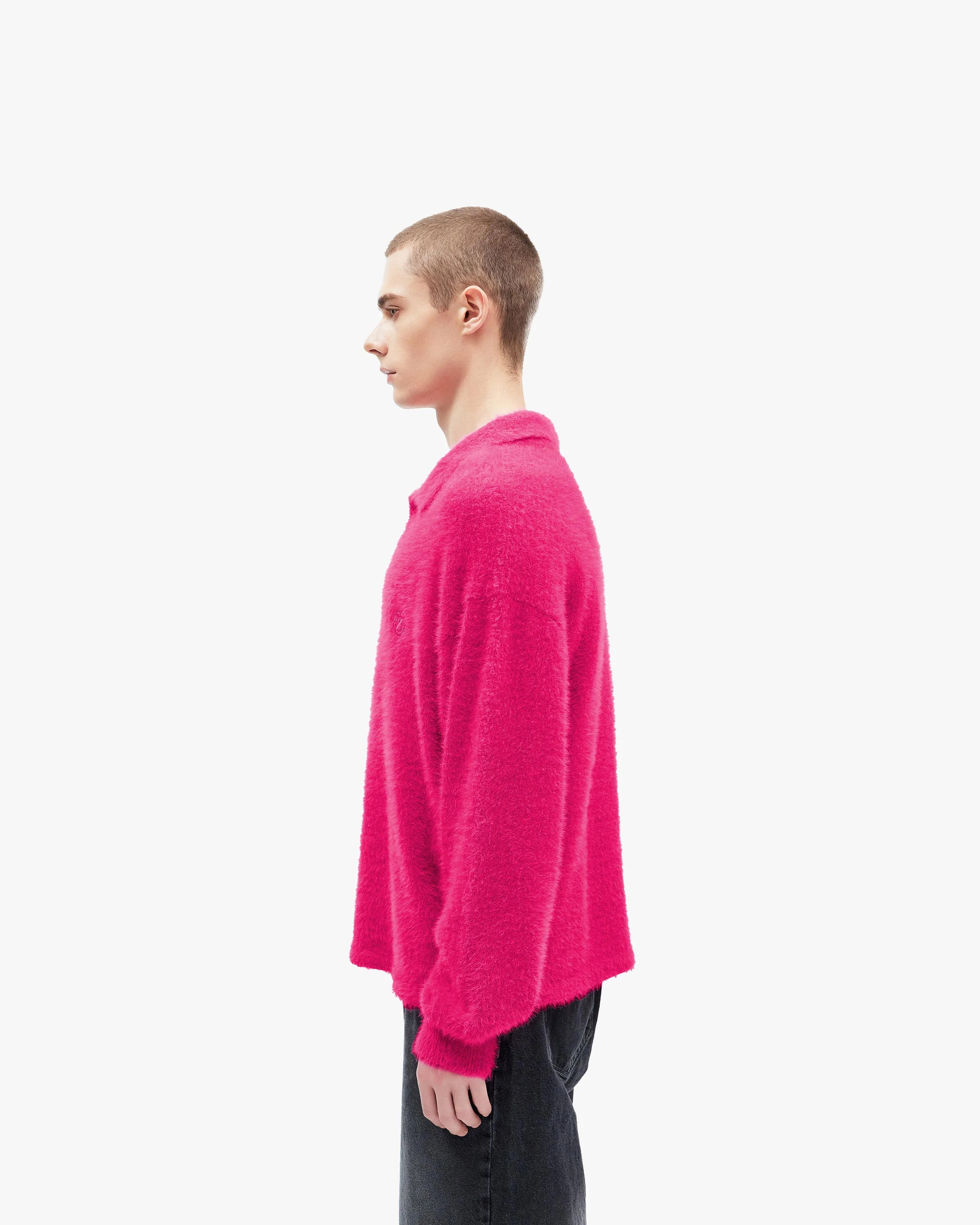 FAUX MINK POLO SWEATER FLAMINGO - Image 5