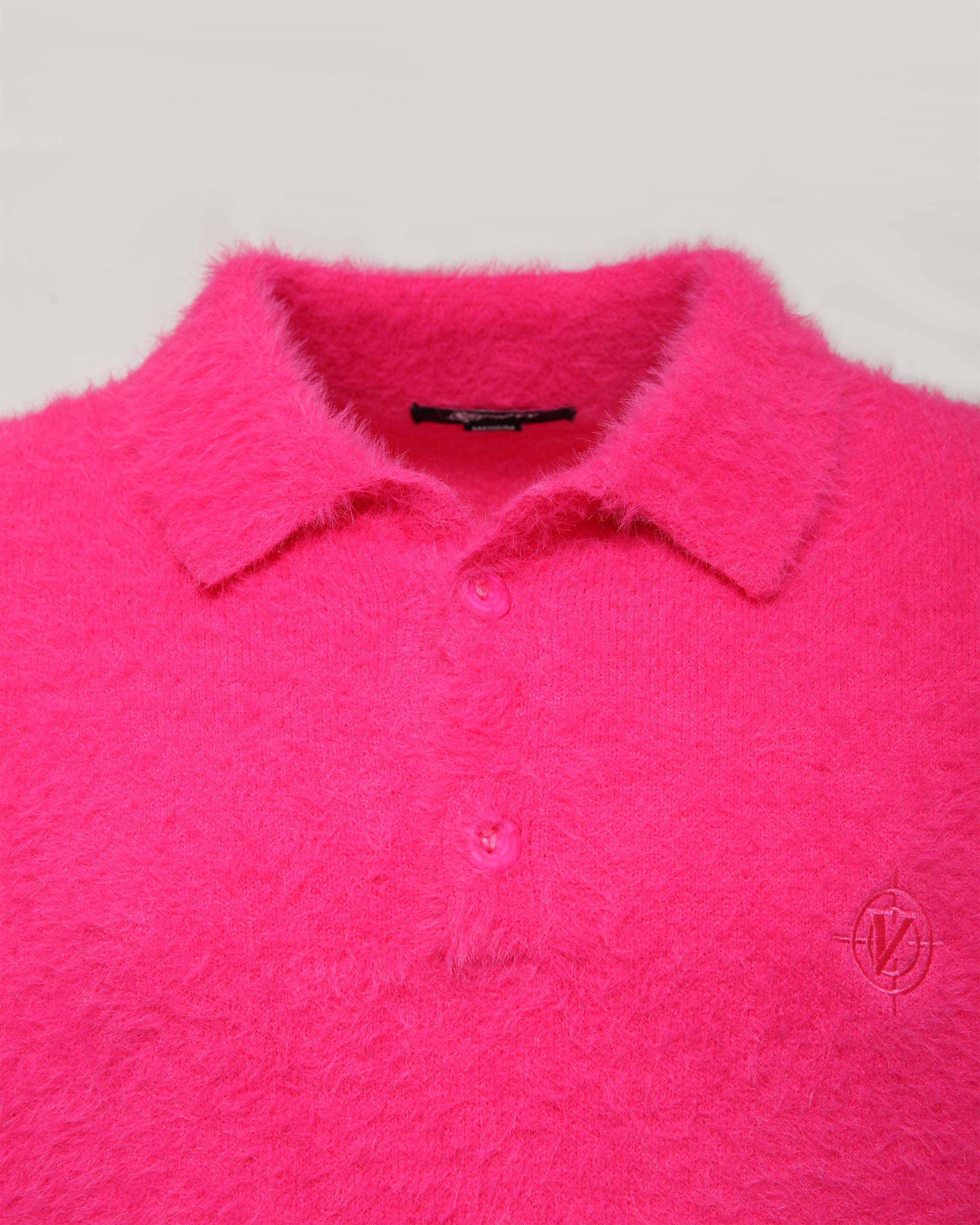 FAUX MINK POLO SWEATER FLAMINGO - Image 9