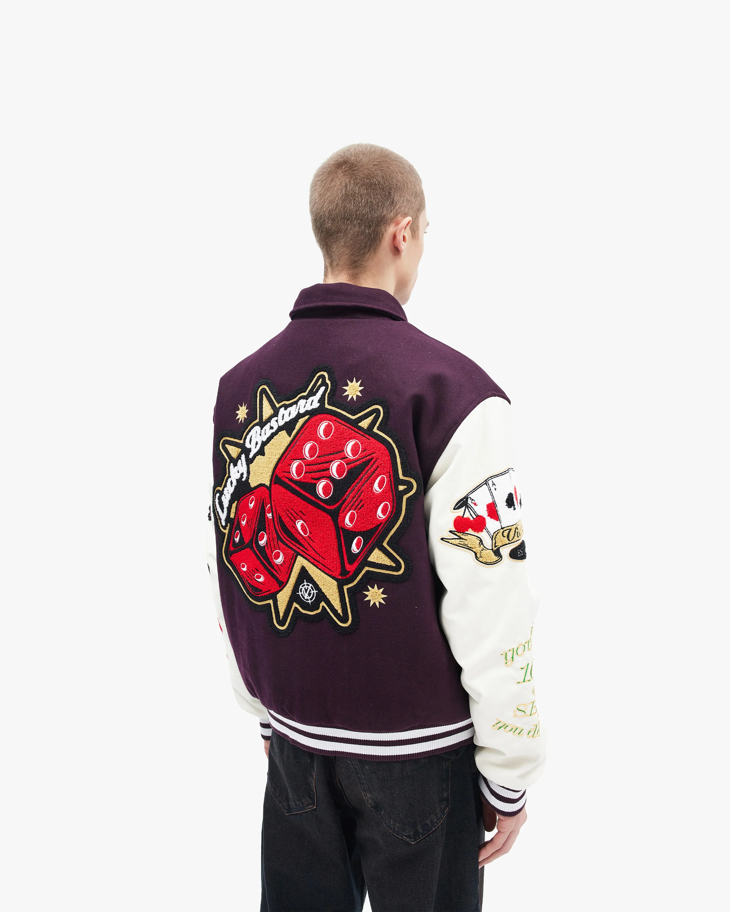 GAMBLER VARSITY JACKET BORDEAUX RED - Image 10