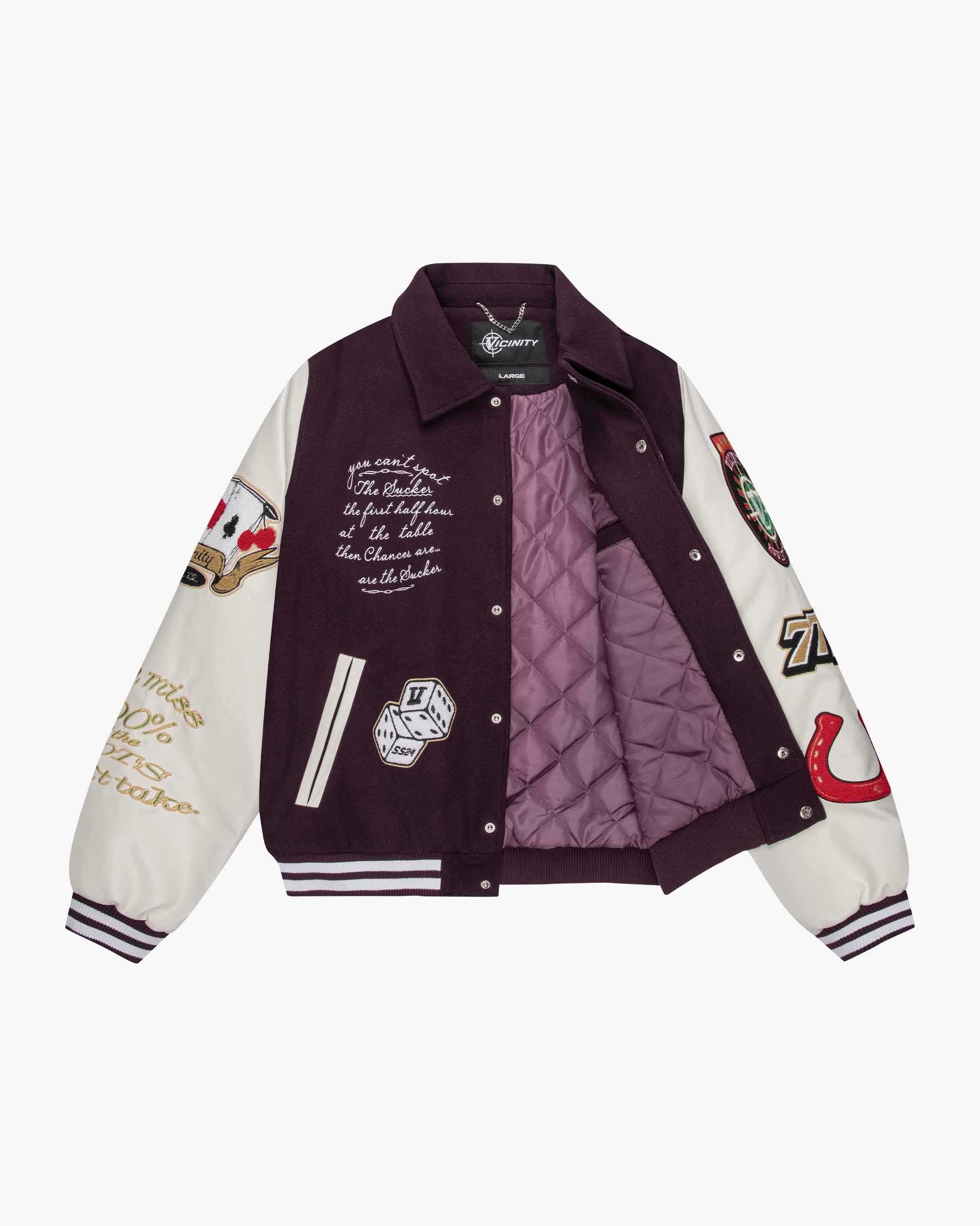 GAMBLER VARSITY JACKET BORDEAUX RED - Image 11