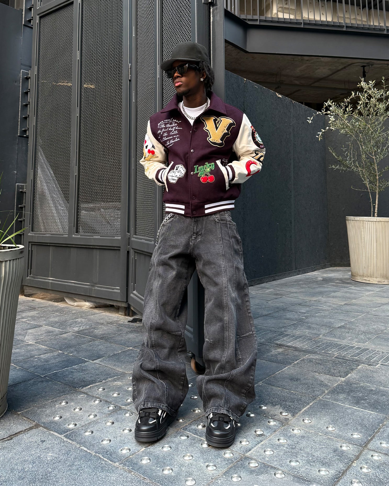 GAMBLER VARSITY JACKET BORDEAUX RED - Image 2
