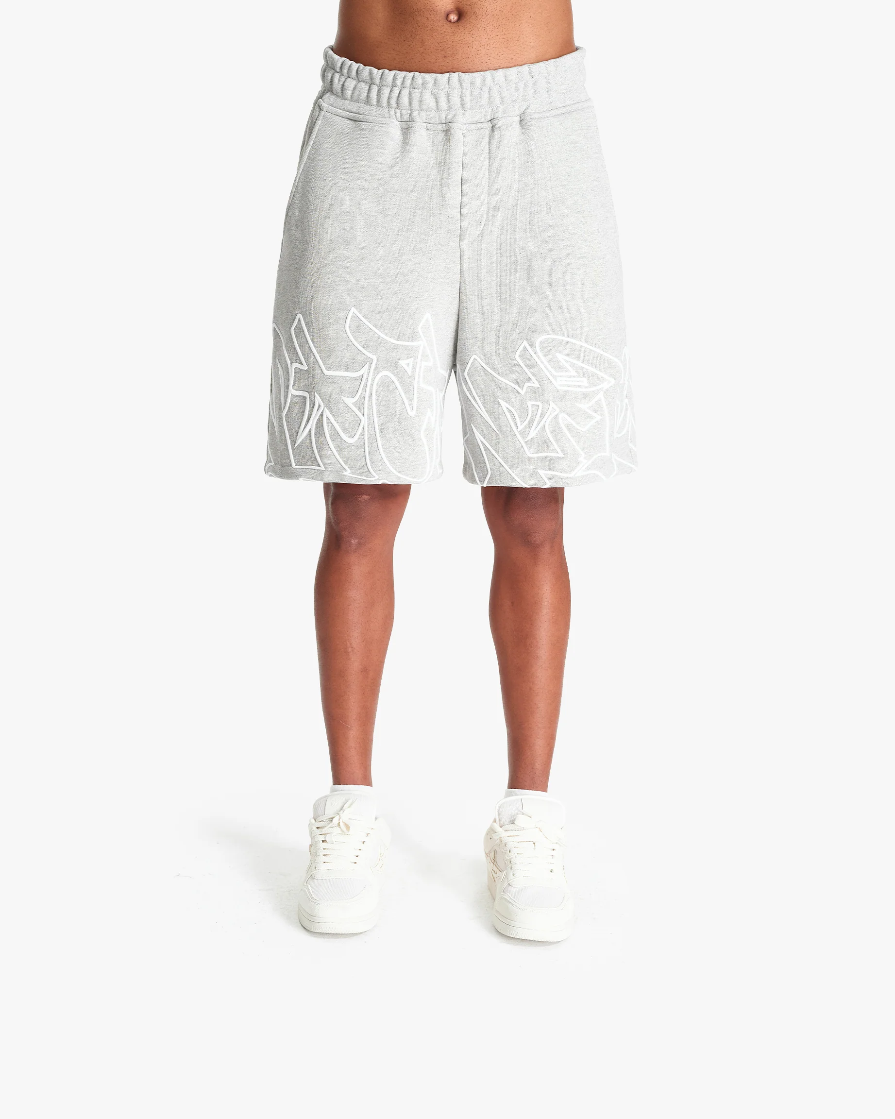 GRAFFITI SHORTS GREY MELANGE - Image 3