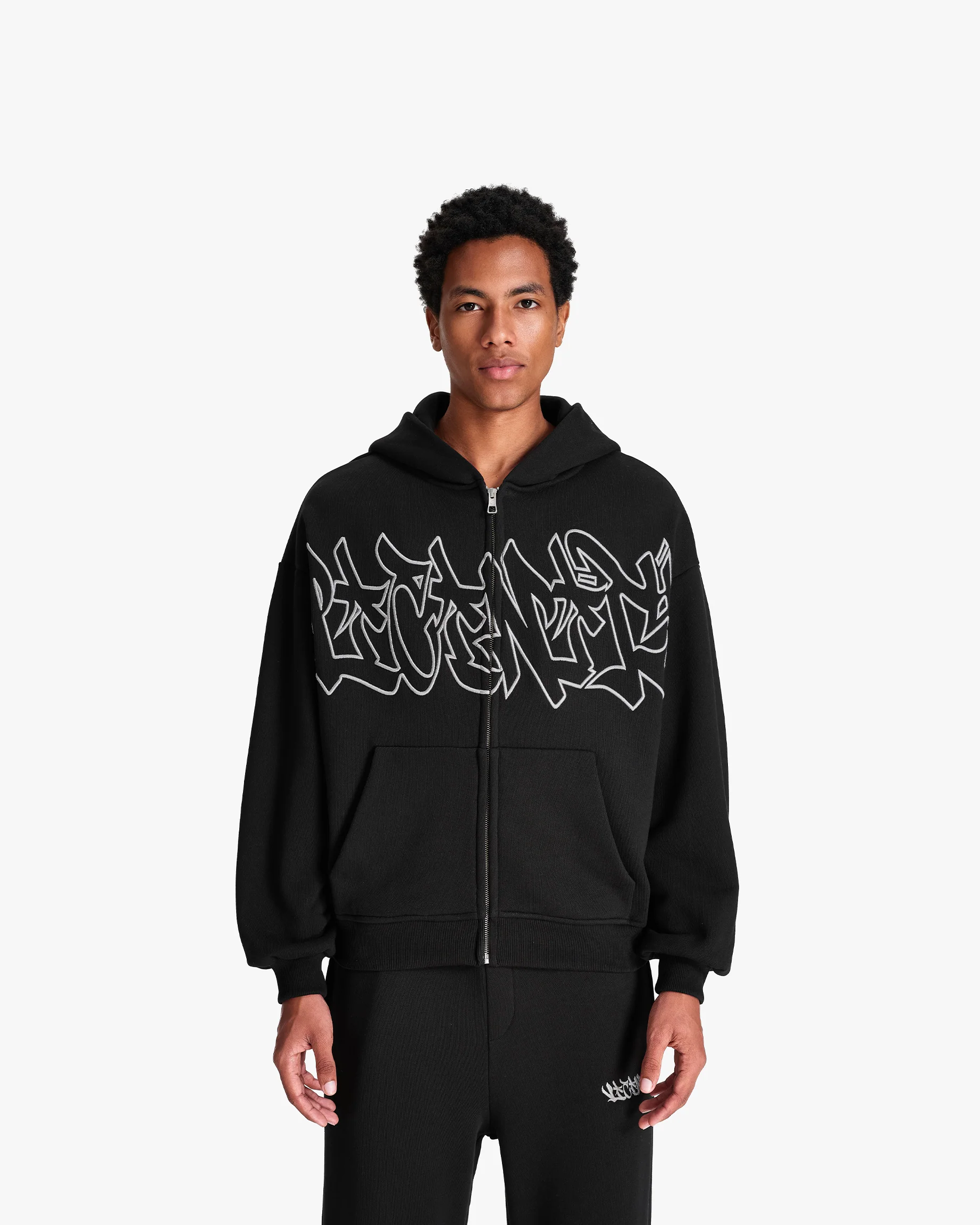 GRAFFITI ZIP-HOODIE BLACK - Image 3