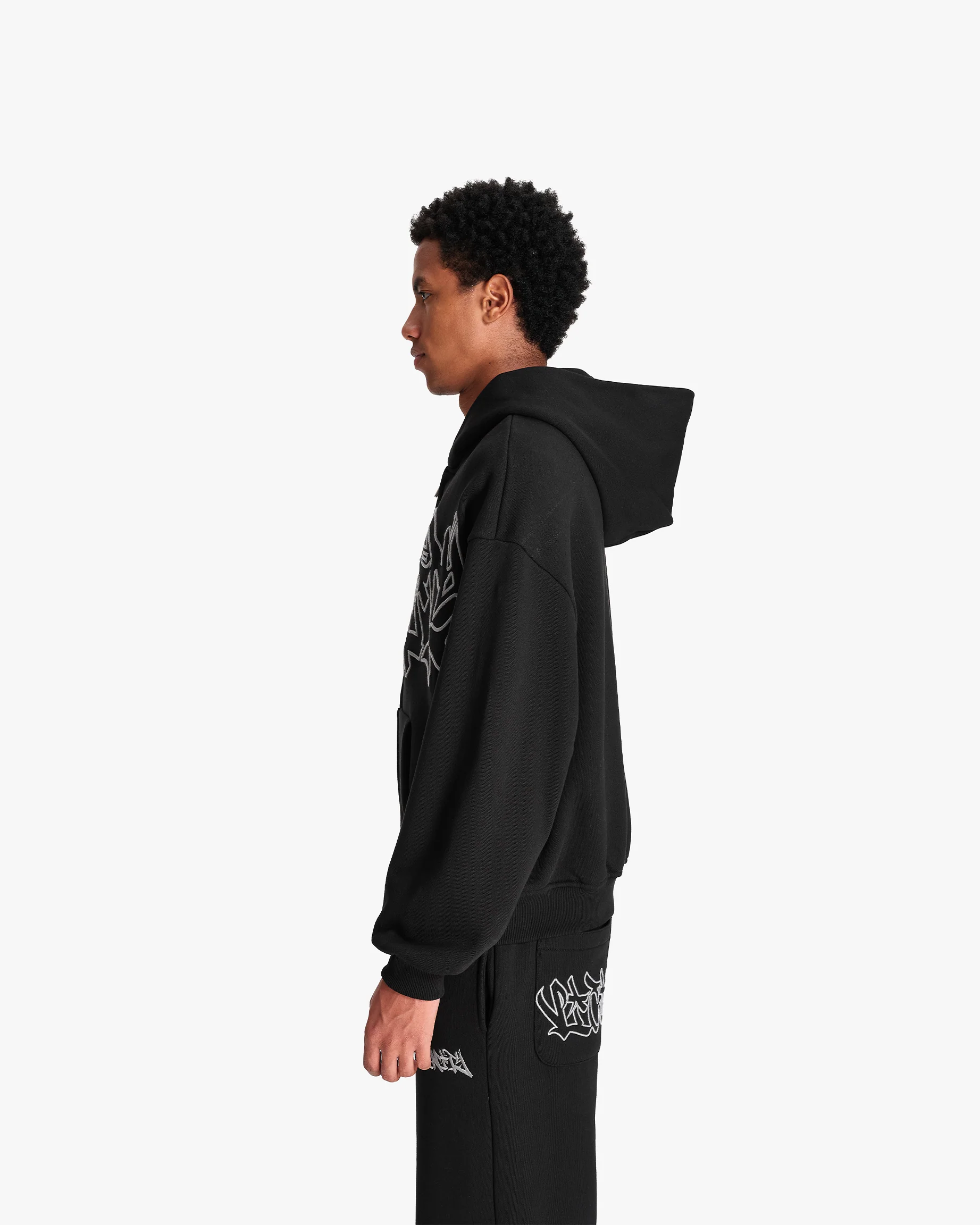 GRAFFITI ZIP-HOODIE BLACK - Image 5
