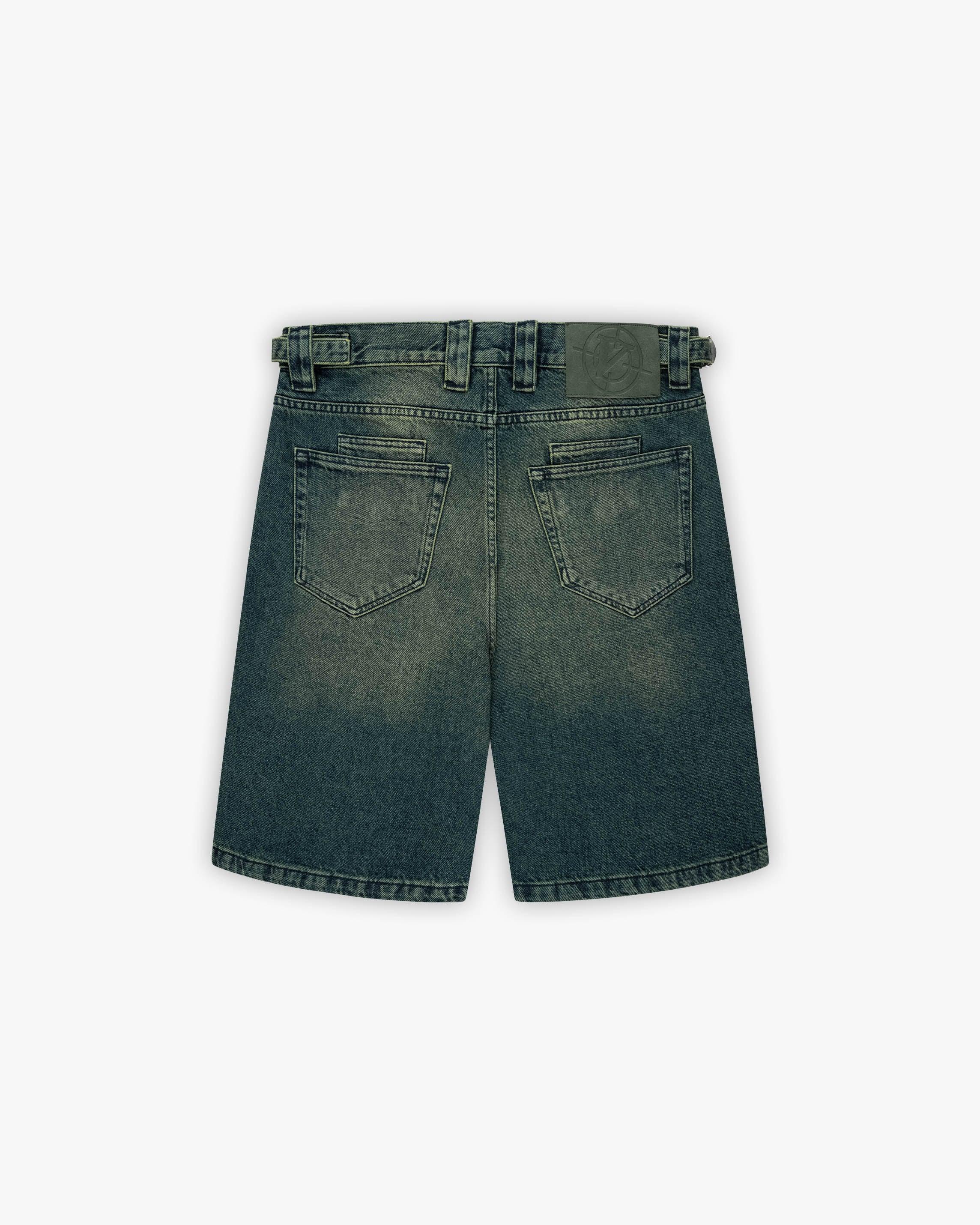 GREEN TINTED DENIM JORTS - Image 6