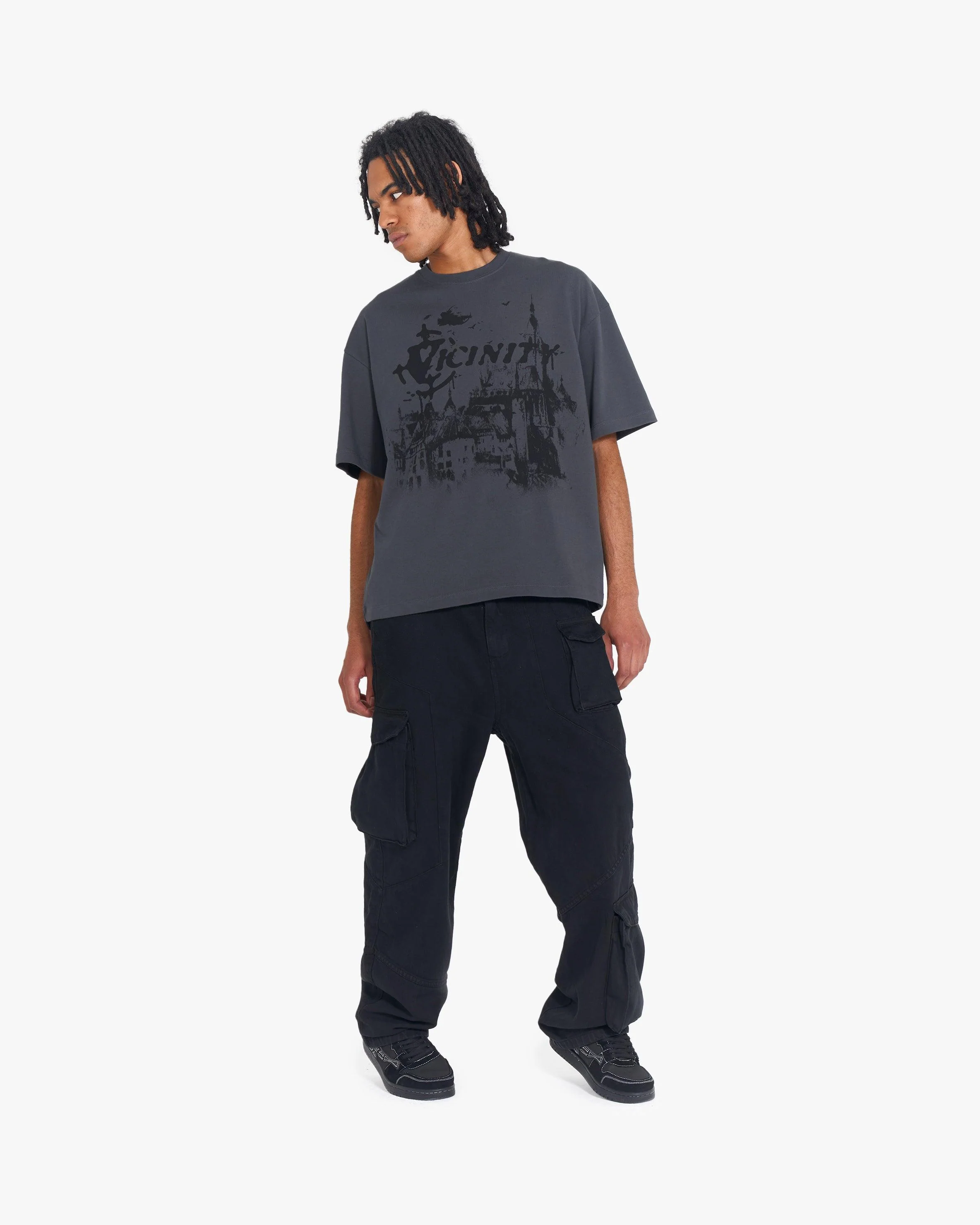 HAUNTED HOUSE TEE DARK GREY - Image 6