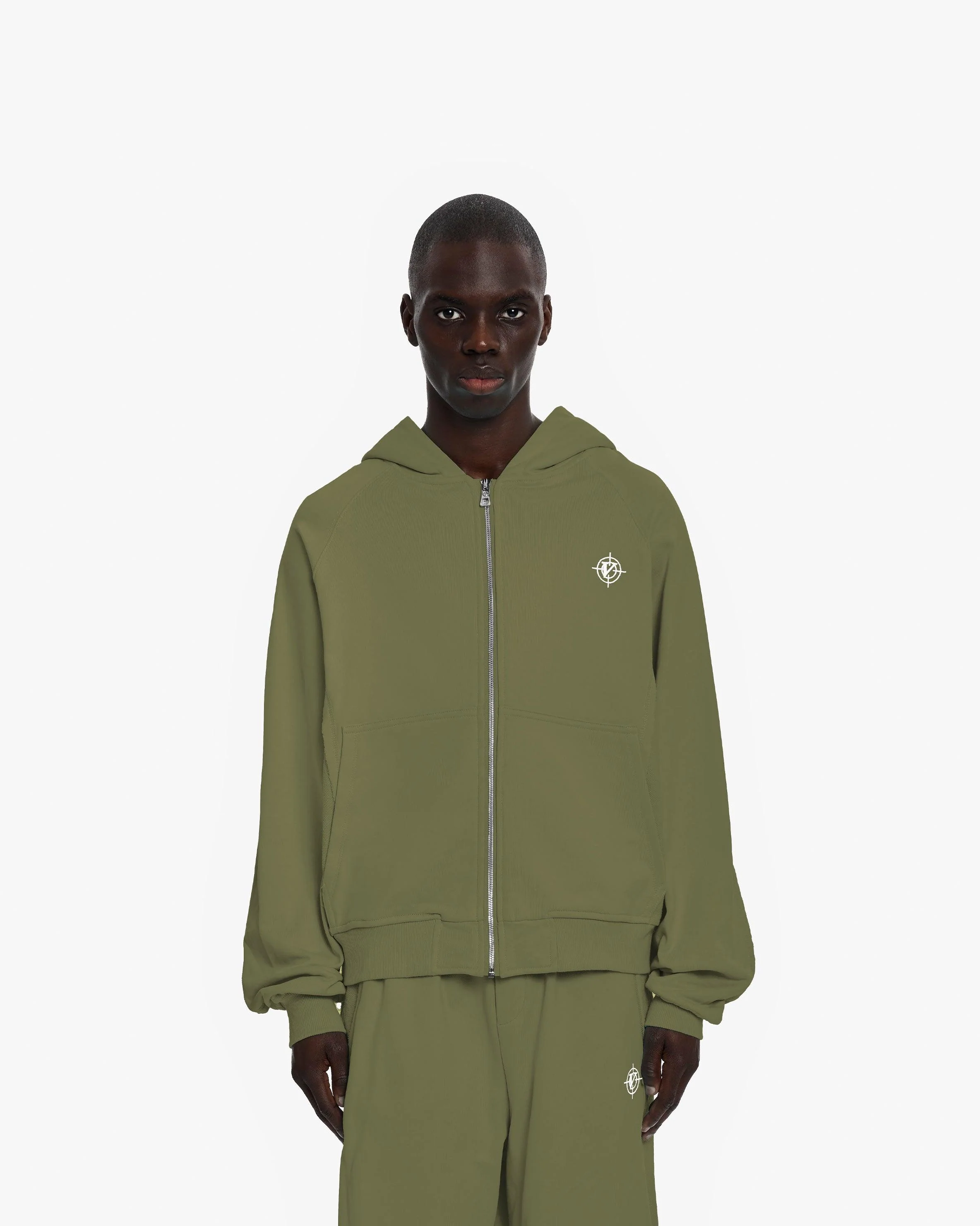 INSIDE OUT ZIP HOODIE KHAKI - Image 2