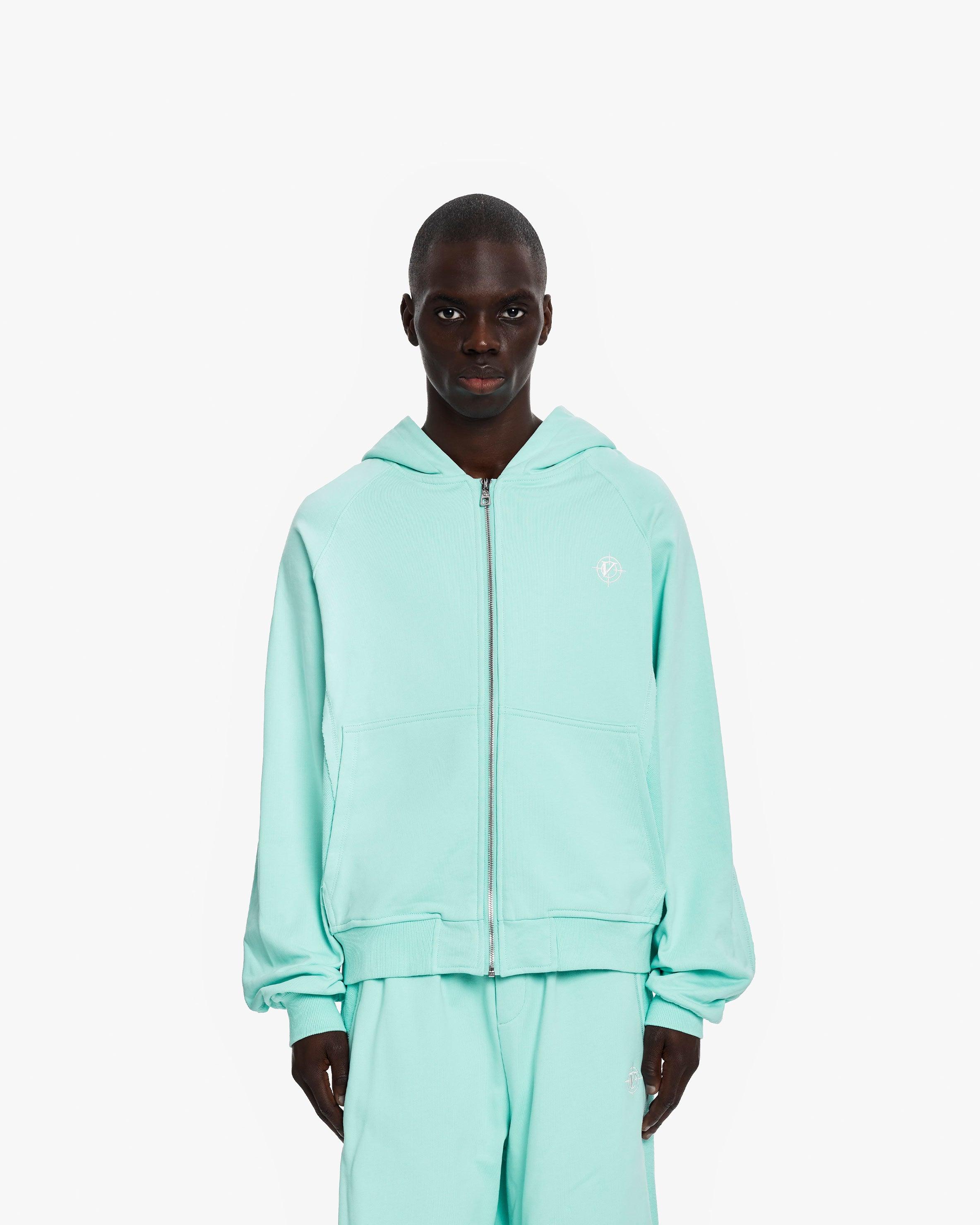 INSIDE OUT ZIP HOODIE TURQUOISE - Image 2