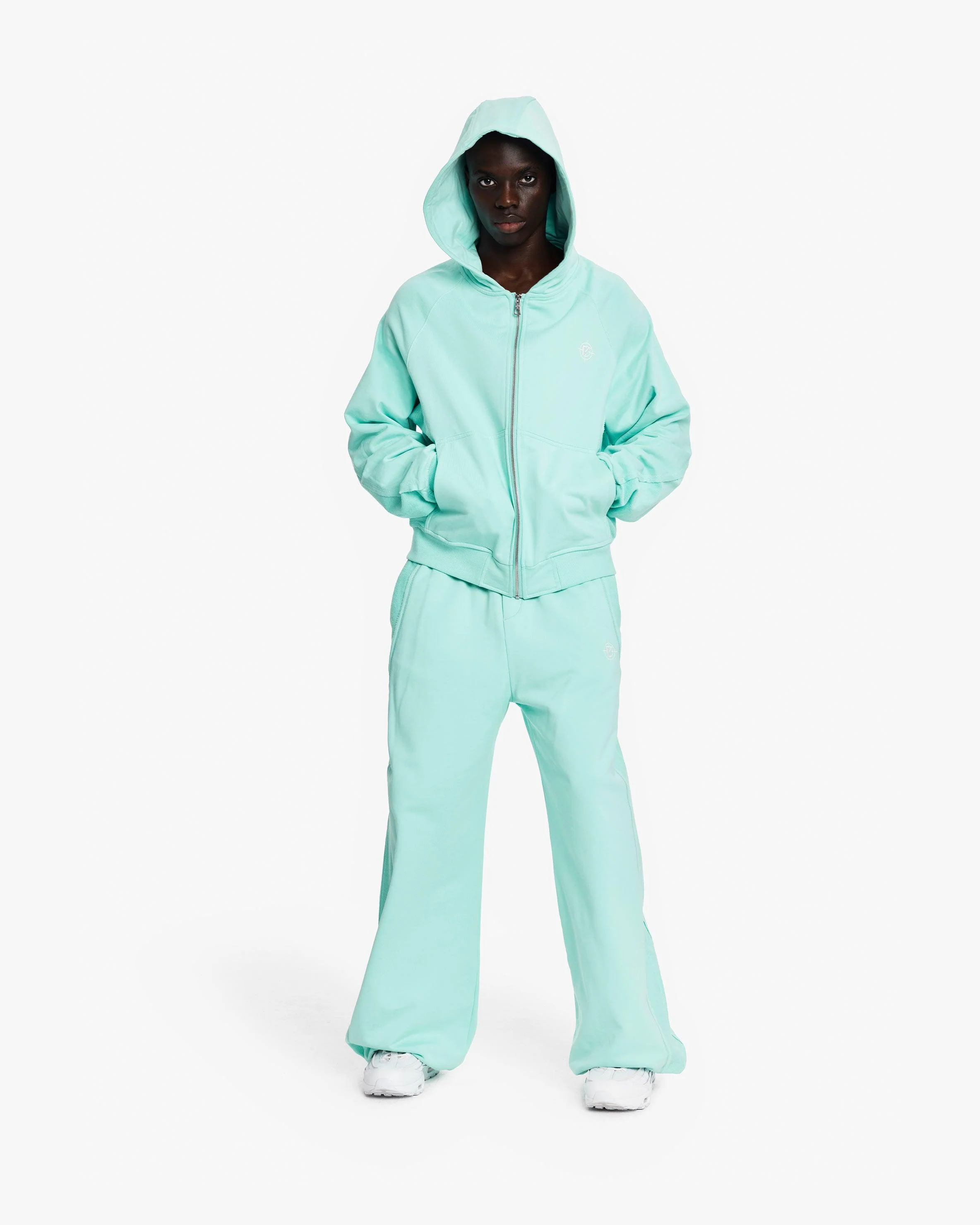 INSIDE OUT ZIP HOODIE TURQUOISE - Image 9
