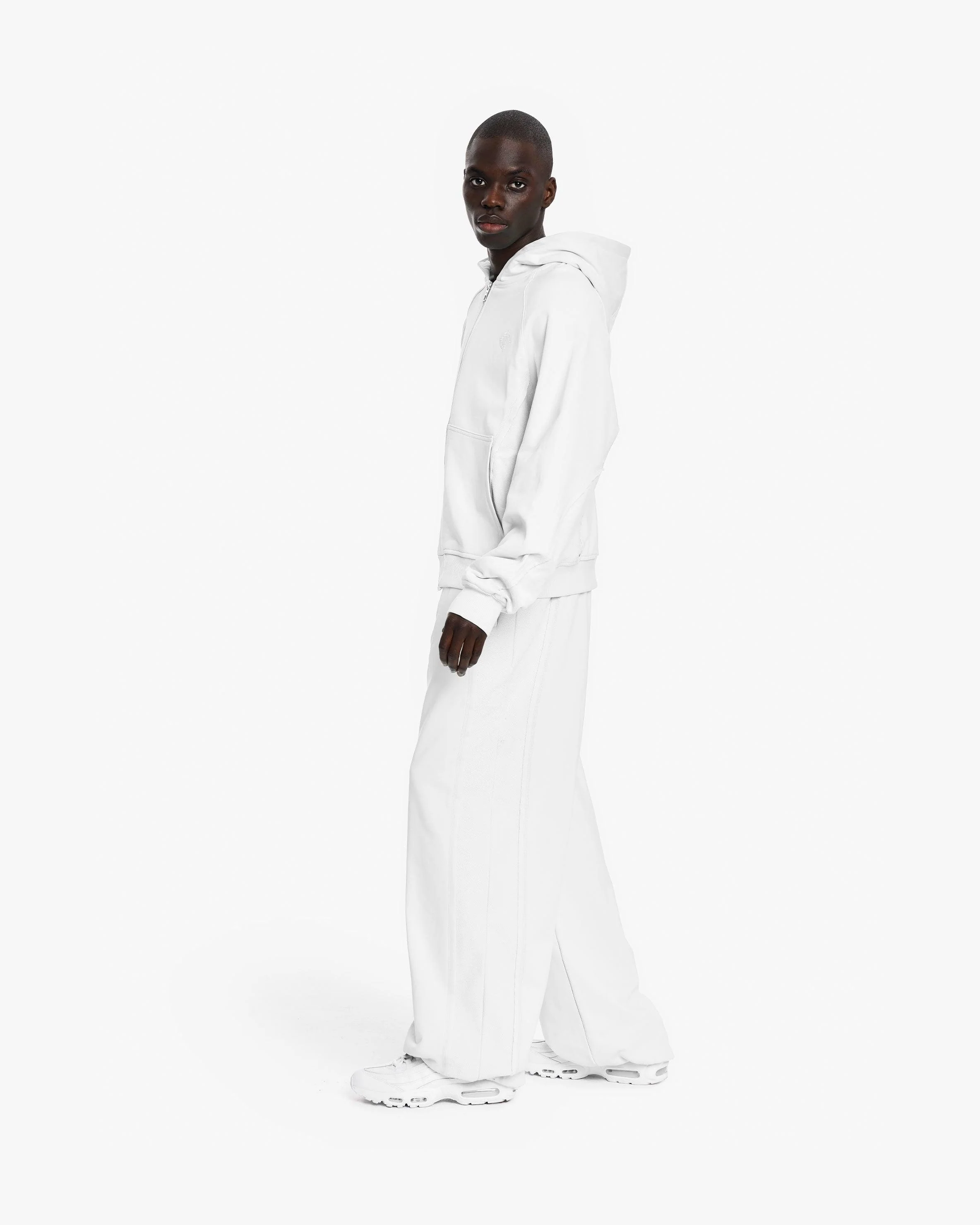 INSIDE OUT ZIP HOODIE WHITE - Image 10