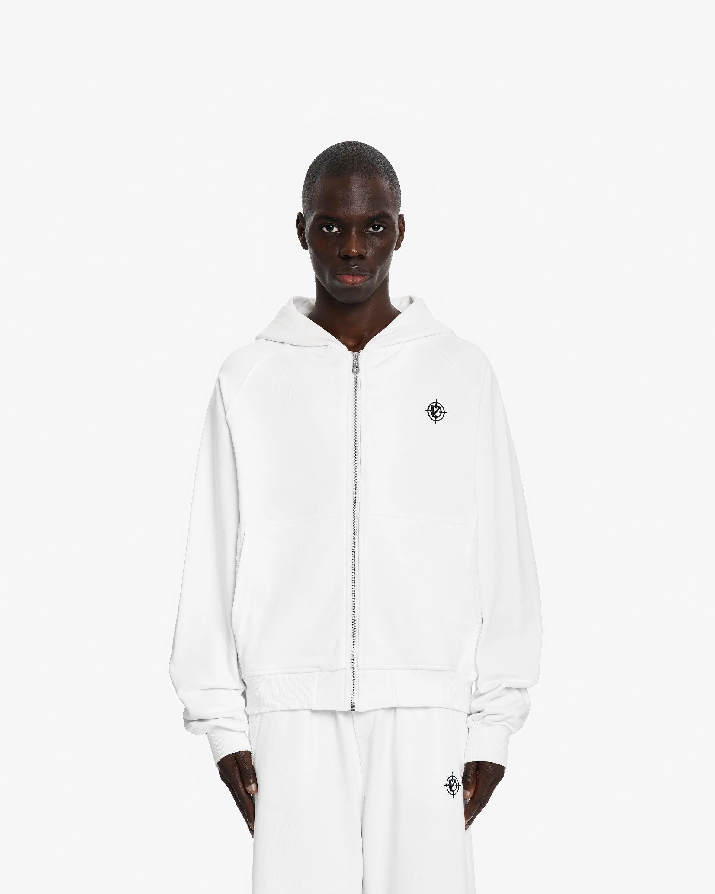 INSIDE OUT ZIP HOODIE WHITE - Image 2