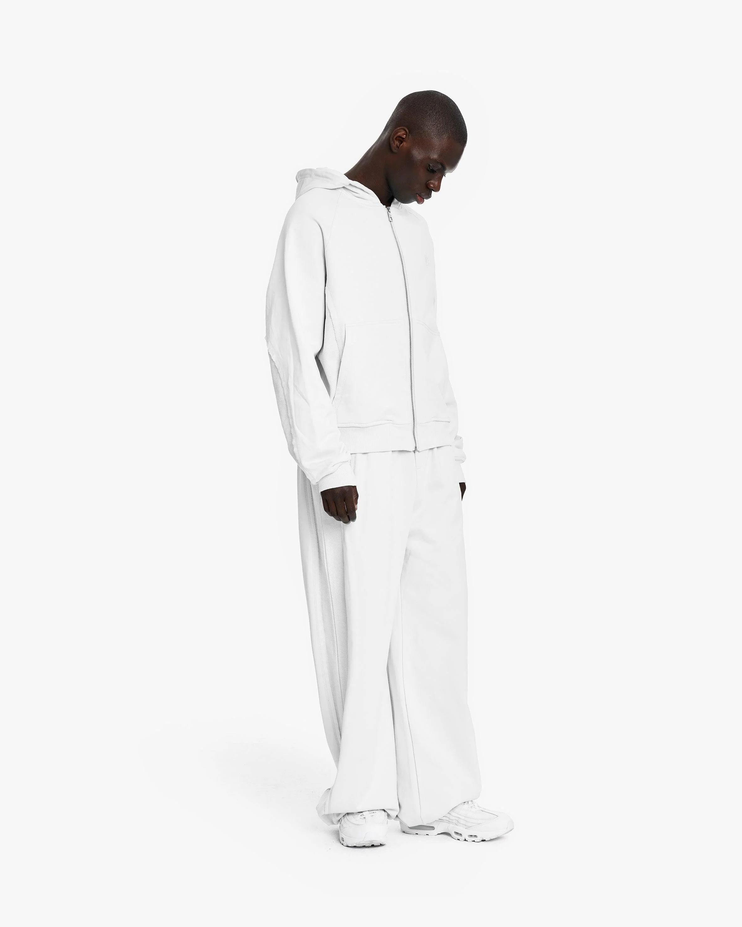 INSIDE OUT ZIP HOODIE WHITE - Image 9