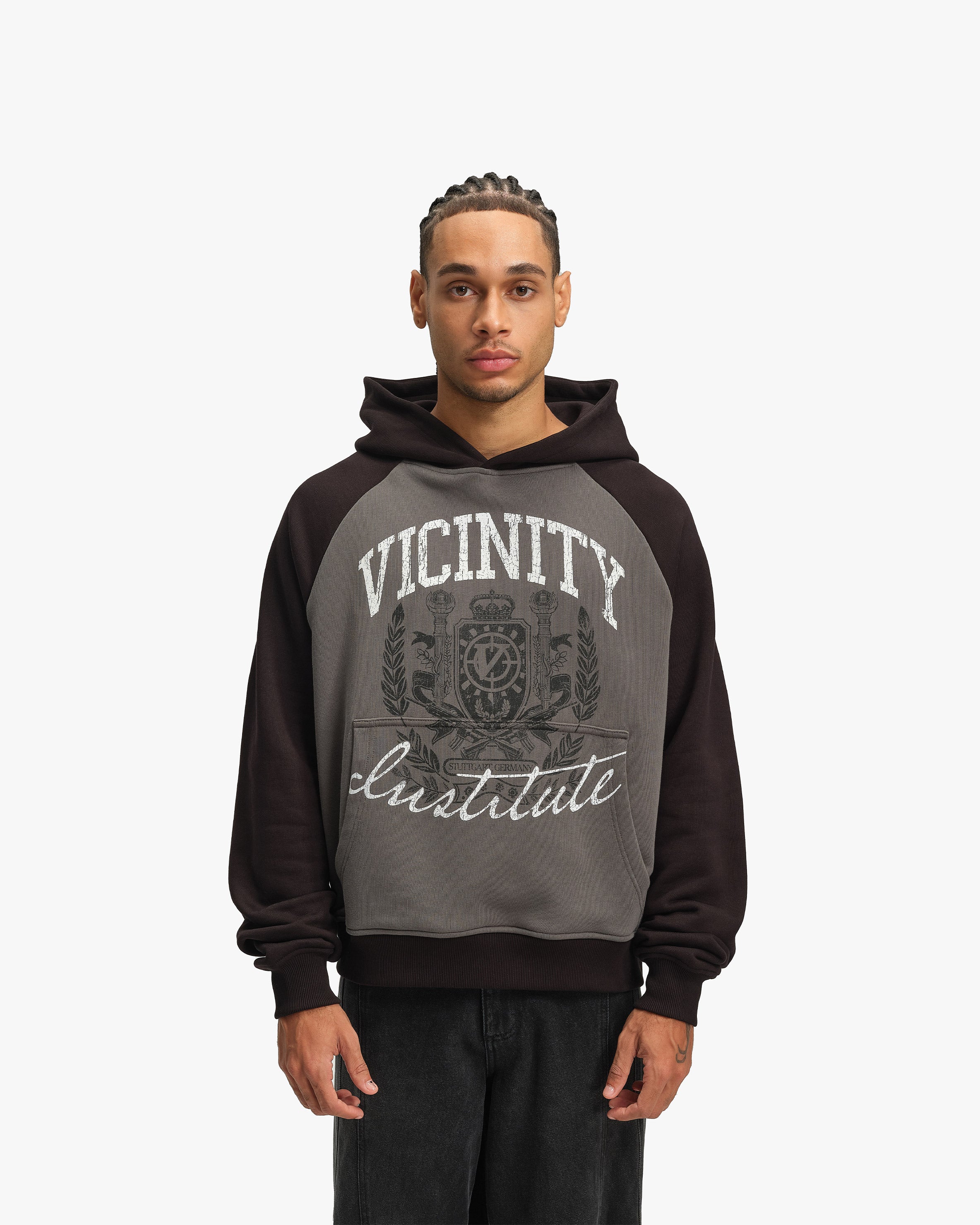 INSTITUTE HOODIE GREY/BLACK - Image 4