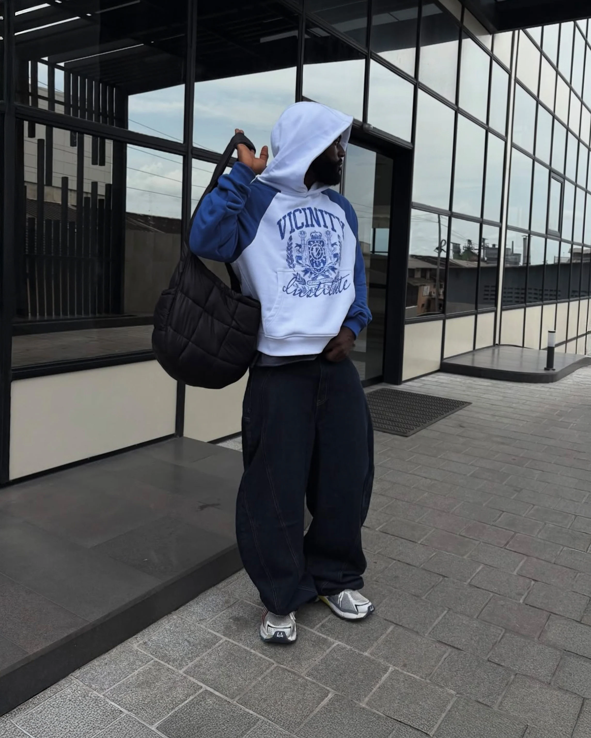INSTITUTE HOODIE WHITE/BLUE - Image 2