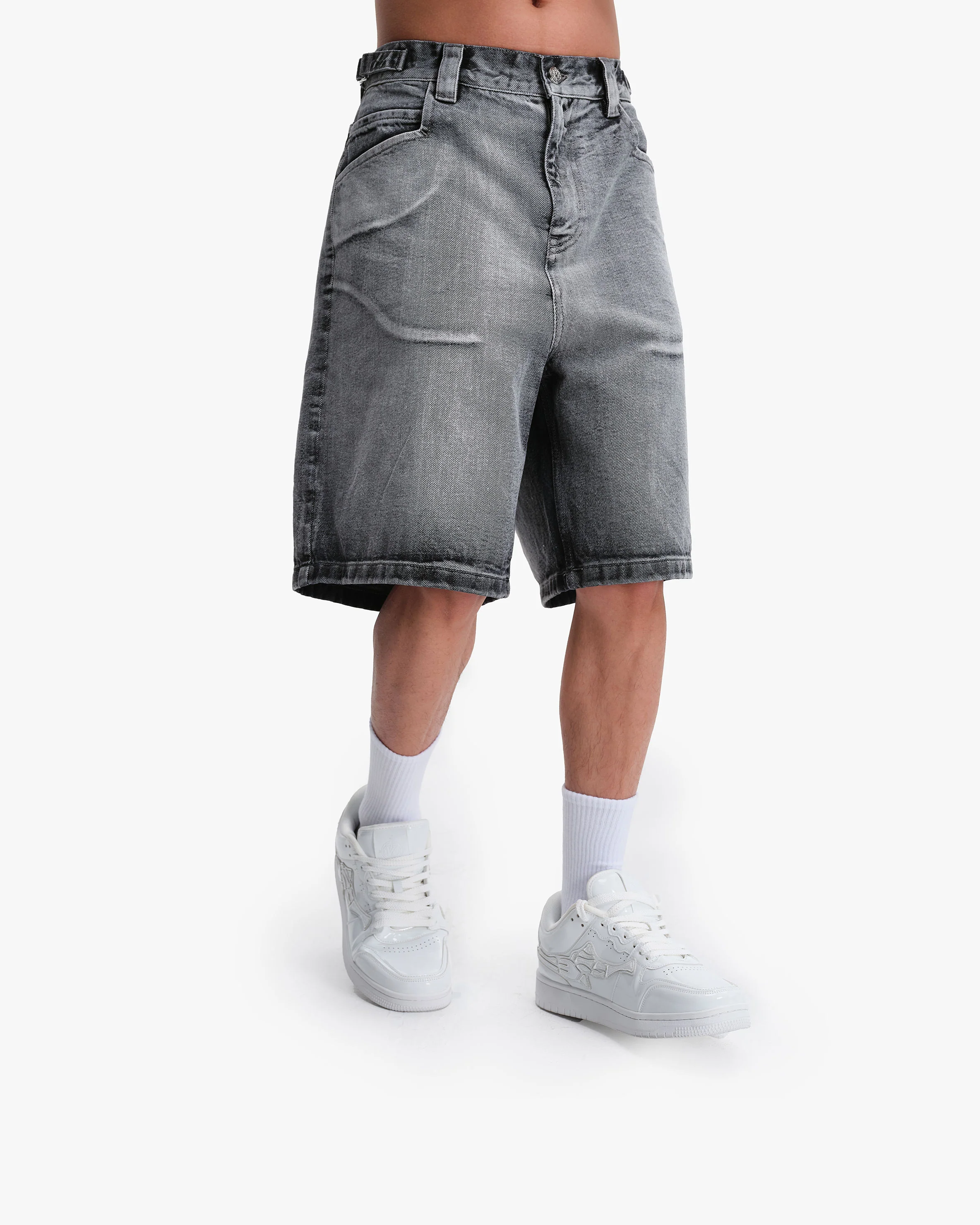 IVORY DENIM JORTS - Image 8