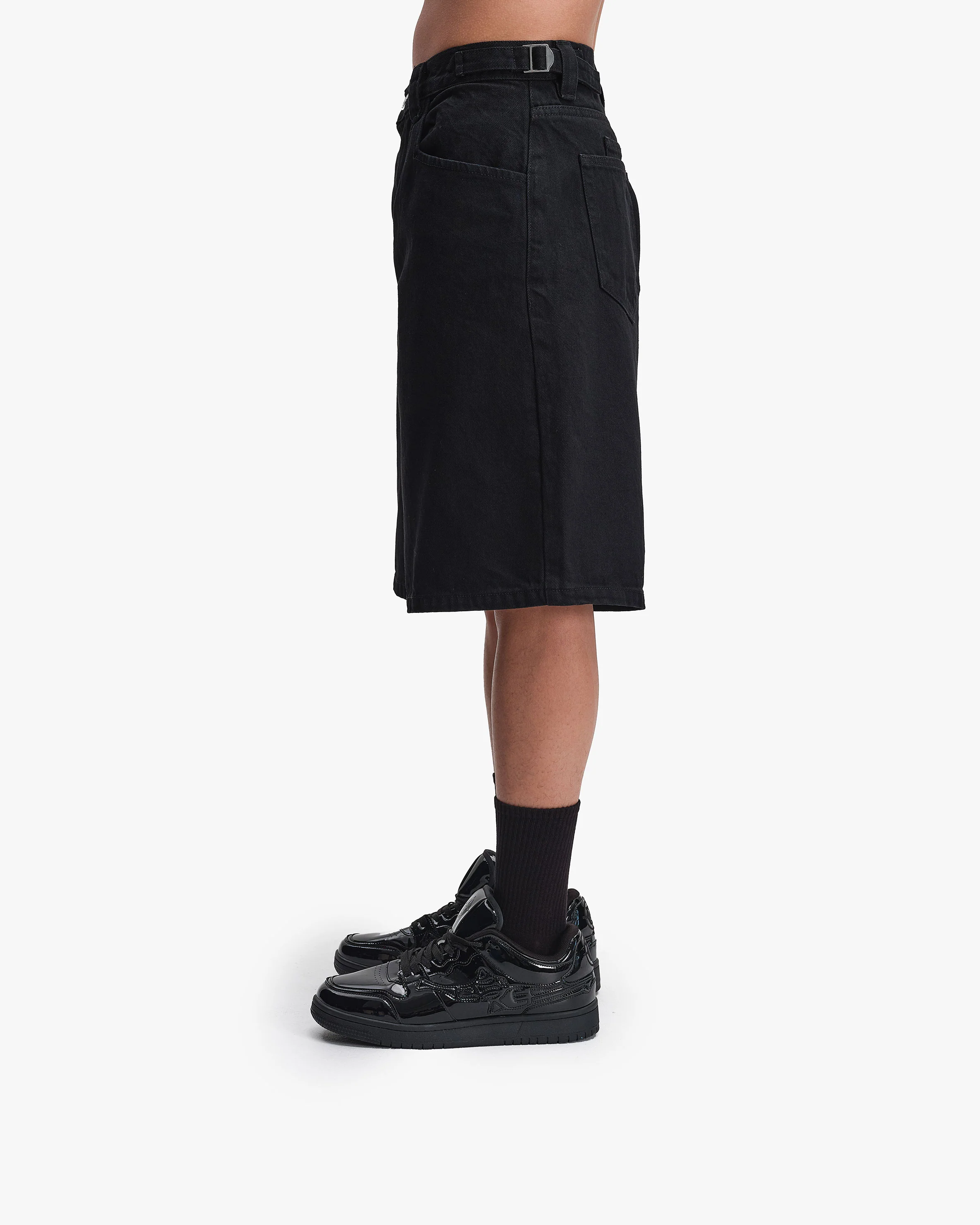 MIDNIGHT BLACK DENIM JORTS - Image 5