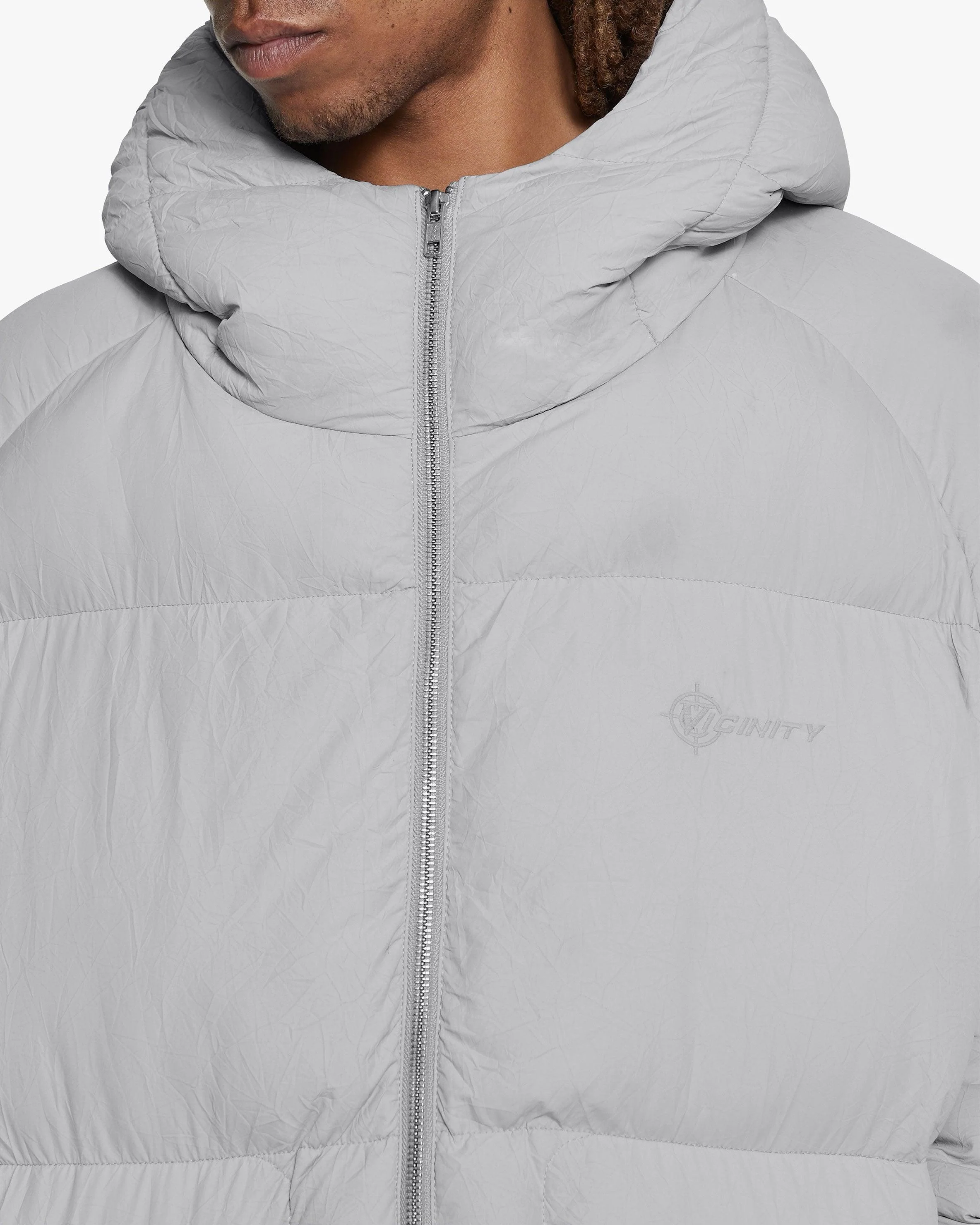 PUFFER JACKET LIGHT GREY - Image 11