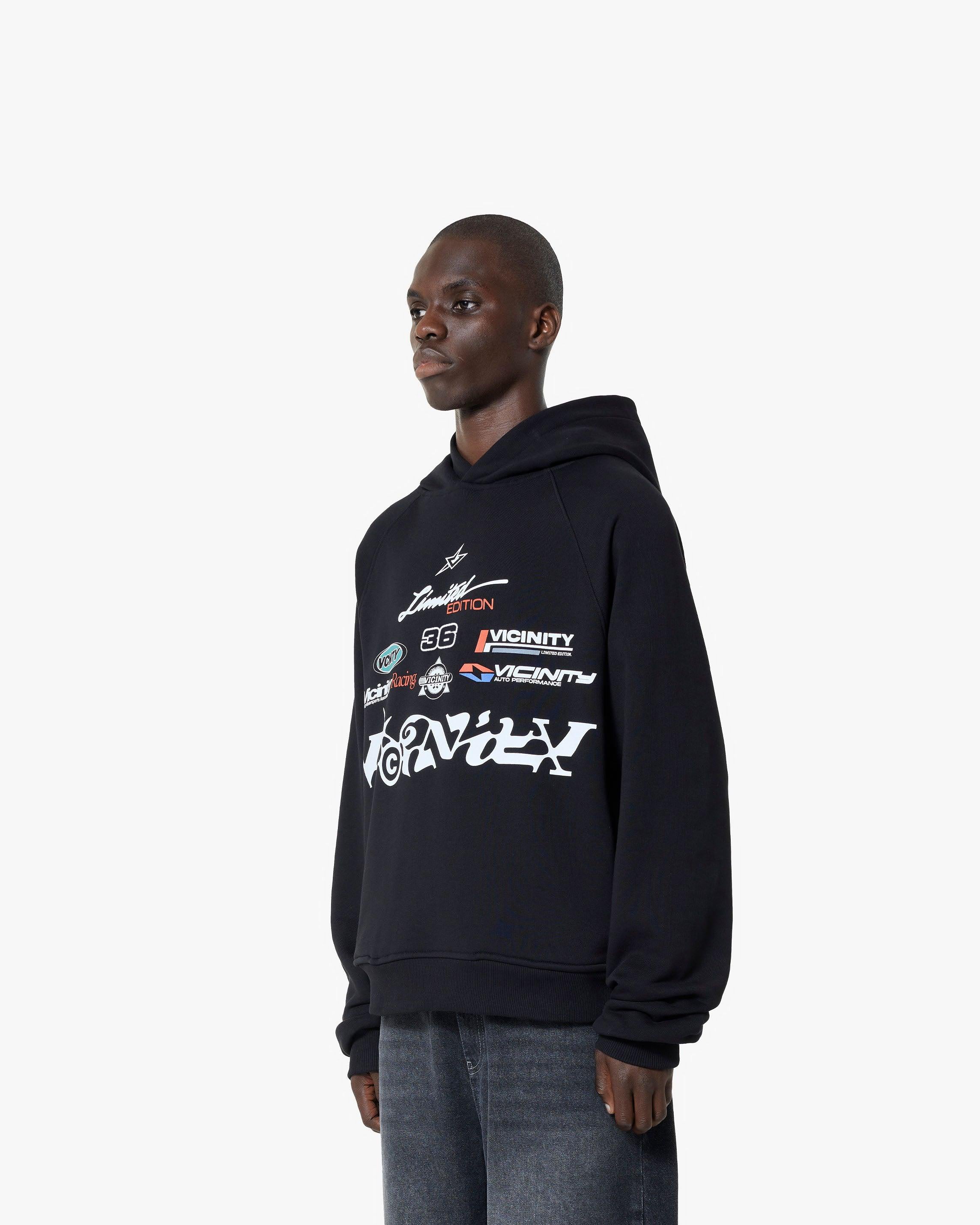 RACING LOGOS HOODIE BLACK - Image 5