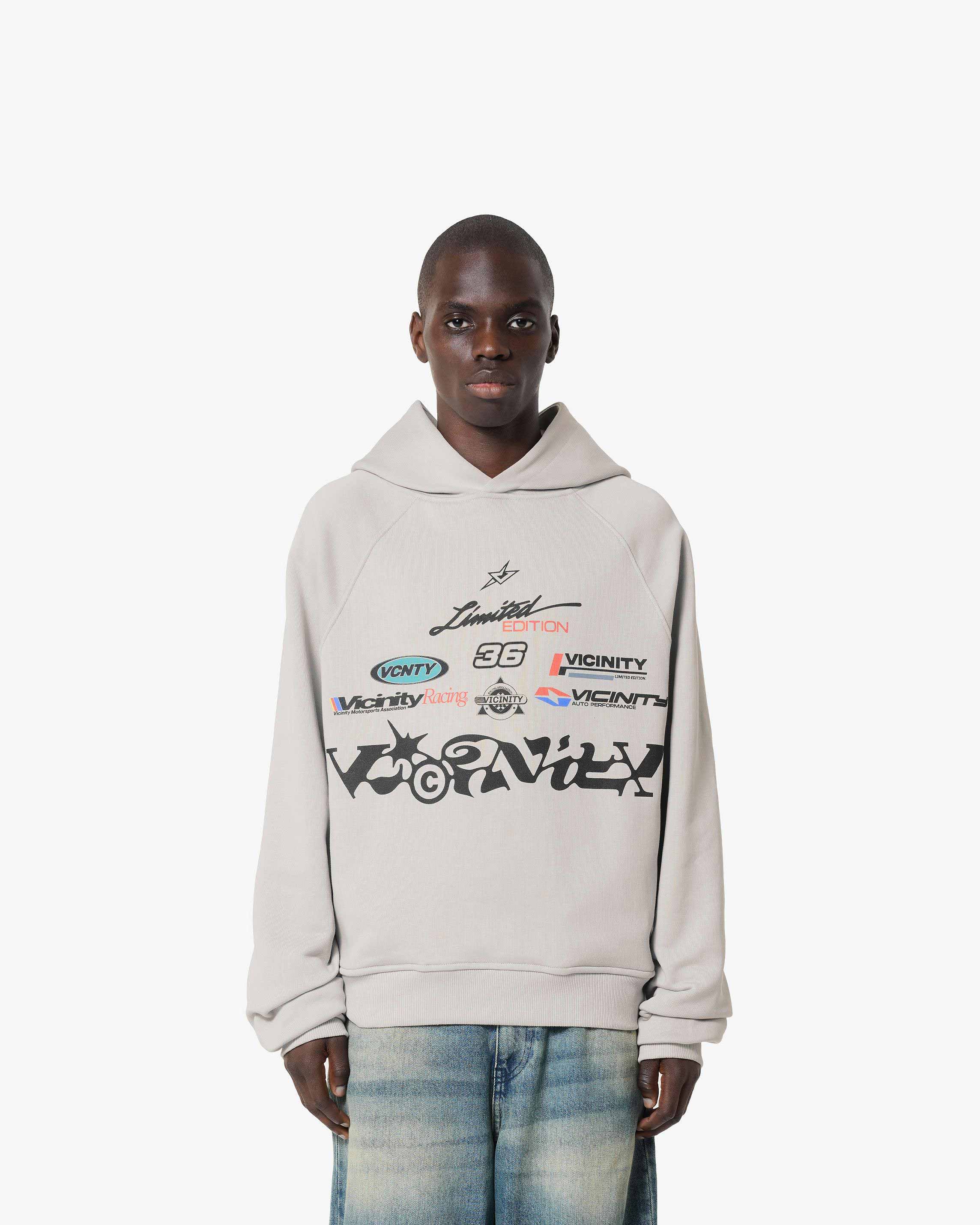 RACING LOGOS HOODIE GREY - Image 3
