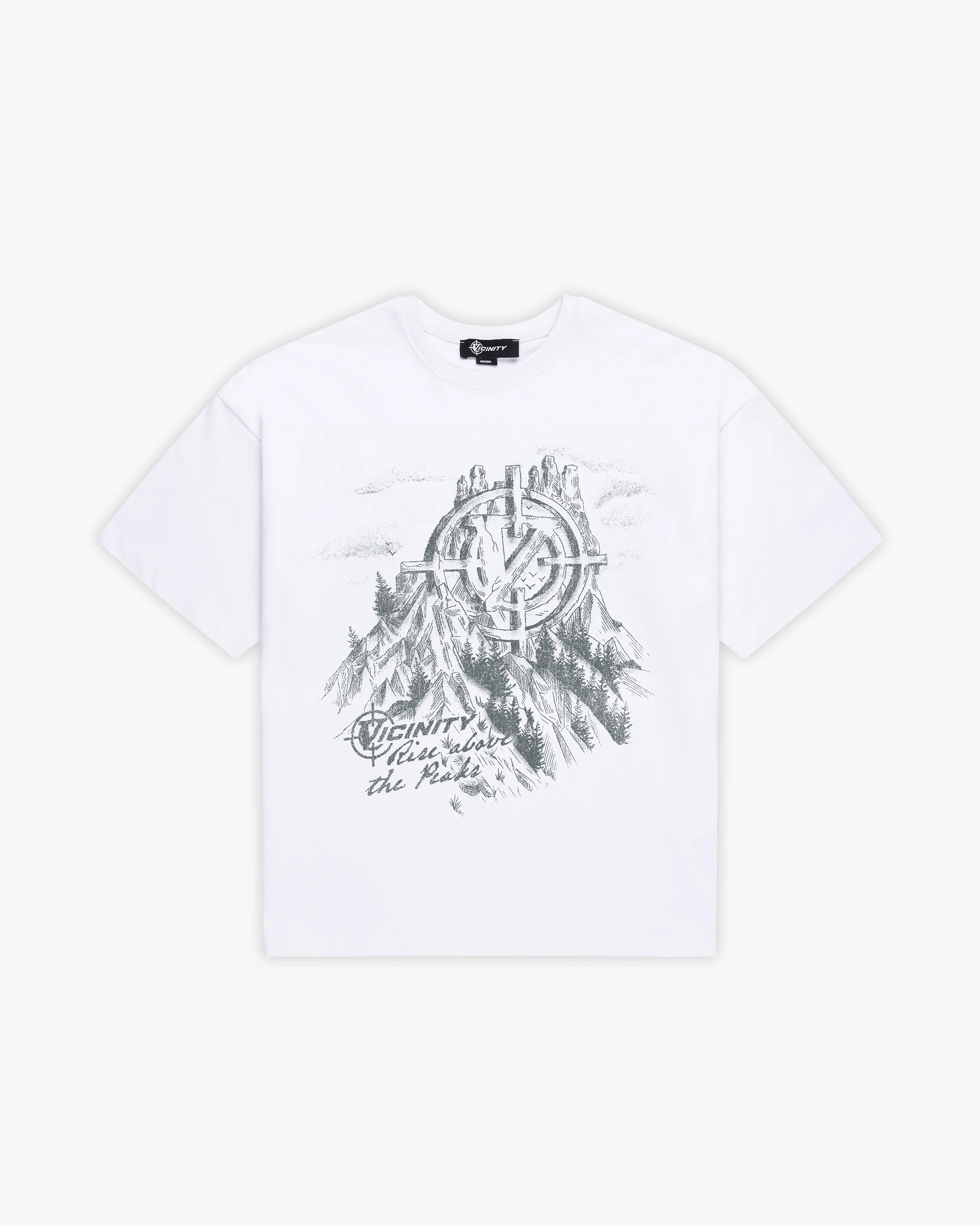 RISE ABOVE THE PEAKS TEE WHITE