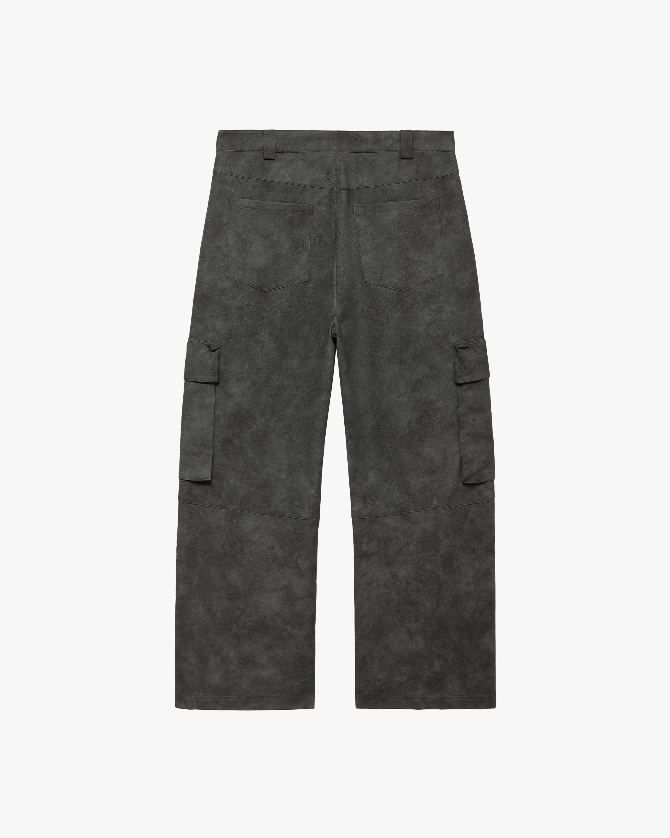 SCRIPT LOGO LEATHER PANTS GREY - Image 3