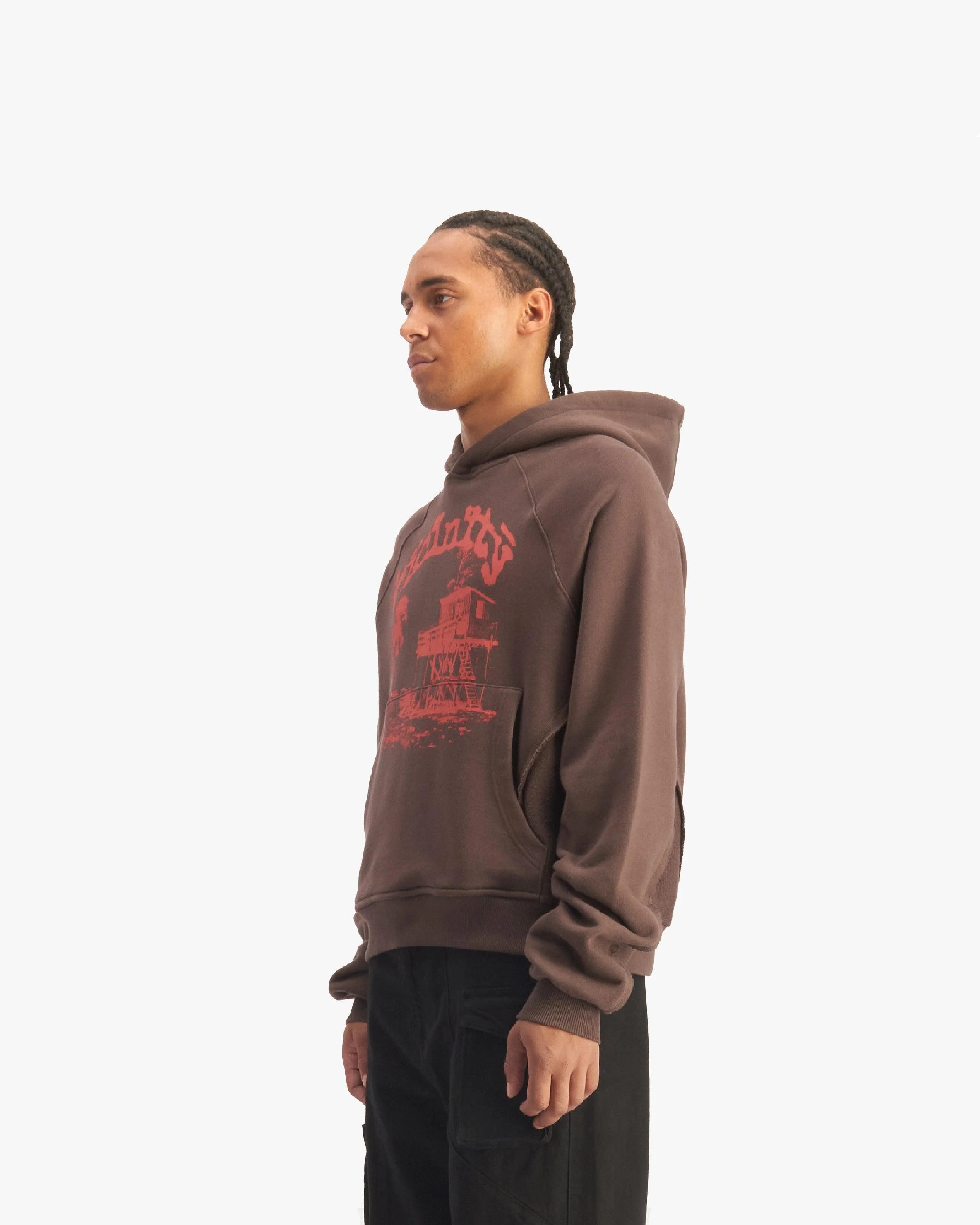 SHOOTING HOUSE HOODIE BROWN - Image 3