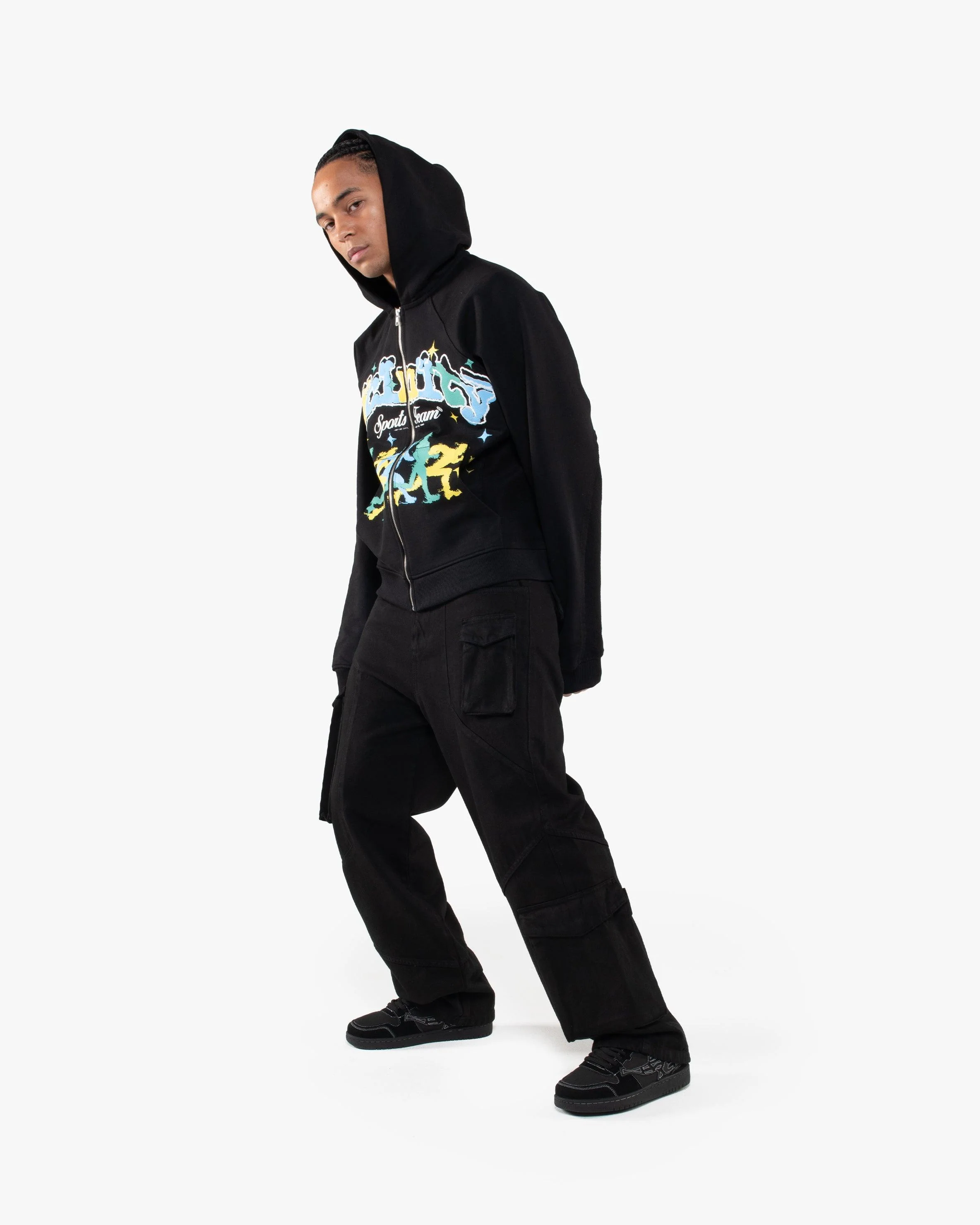 SPORTS TEAM INSIDE OUT ZIP HOODIE BLACK - Image 7