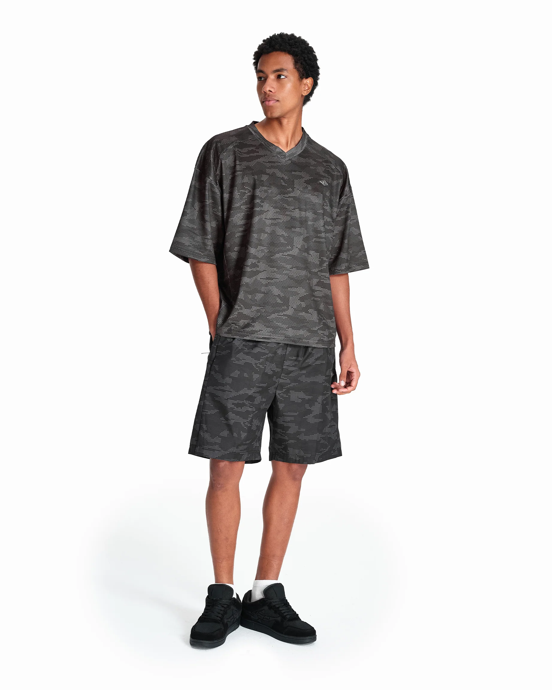 TRACK SHORTS DOTTED CAMO BLACK - Image 9