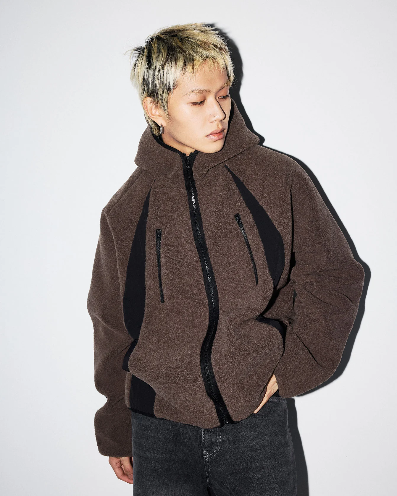 TRAIL FLEECE JACKET BROWN - Image 8