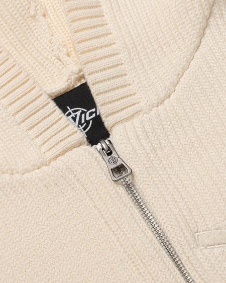 V-LOGO KNIT ZIP HOODIE BEIGE - Image 11